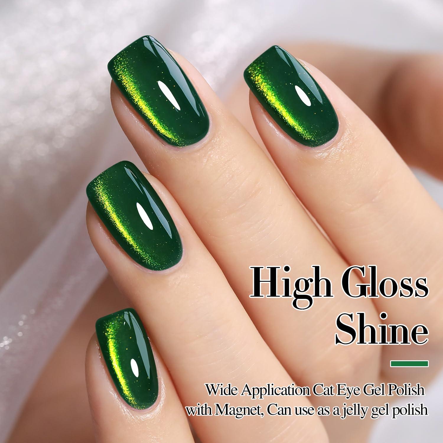 Esmalte de Uñas Gel Cat Eye Double Rhythm 15ml Verde Oscuro