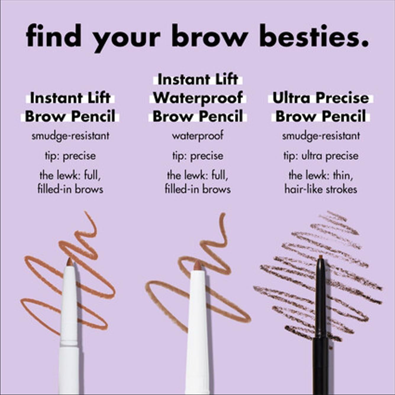 e.l.f. Instant Lift Brow Pencil, Dual-Sided, Precise, Fine Tip, Shapes, Defines, Fills Brows, Contours, Combs, Tames, Auburn, 0.006 Oz