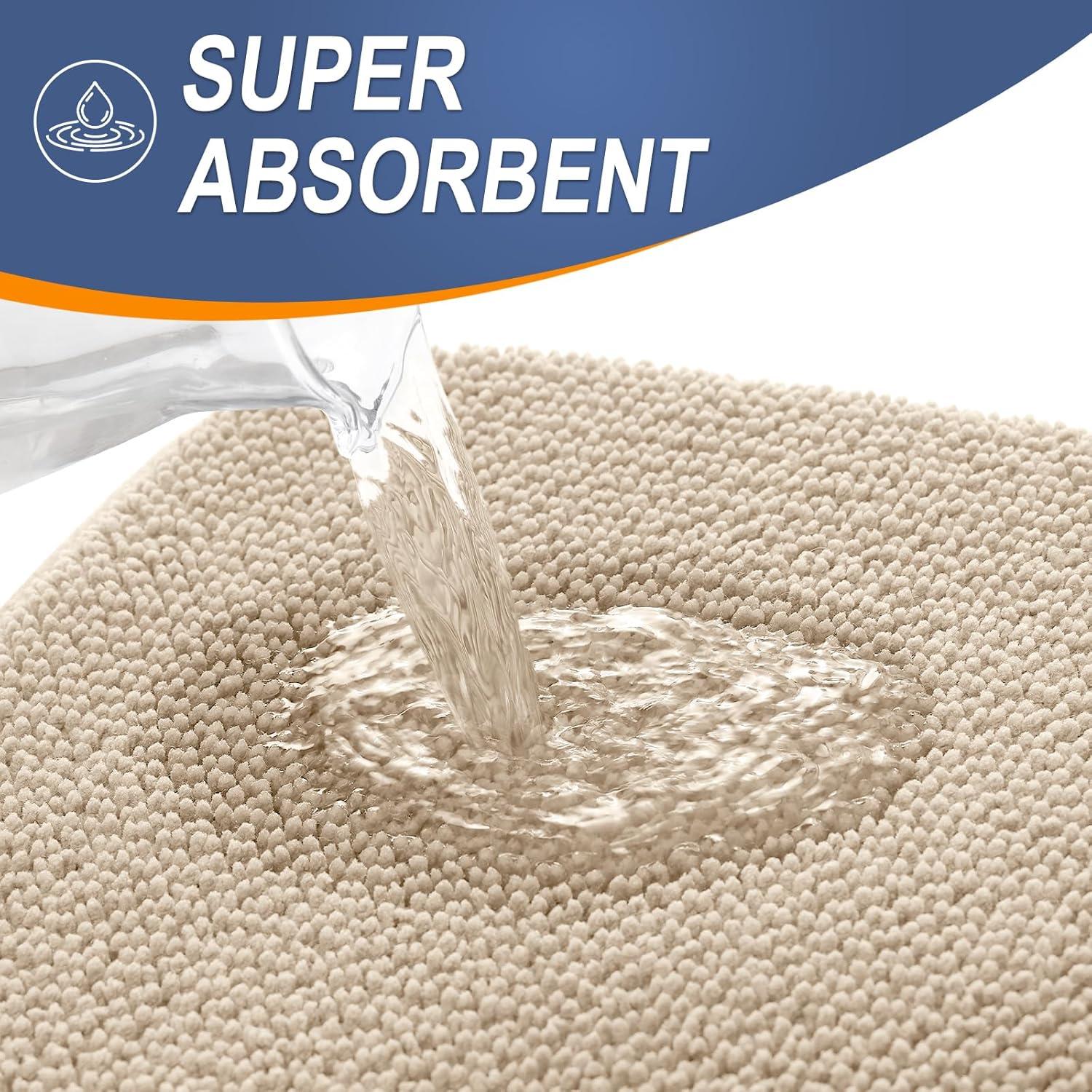 Alfombra de Baño OLANLY Espuma de Memoria Beige 61x41 cm