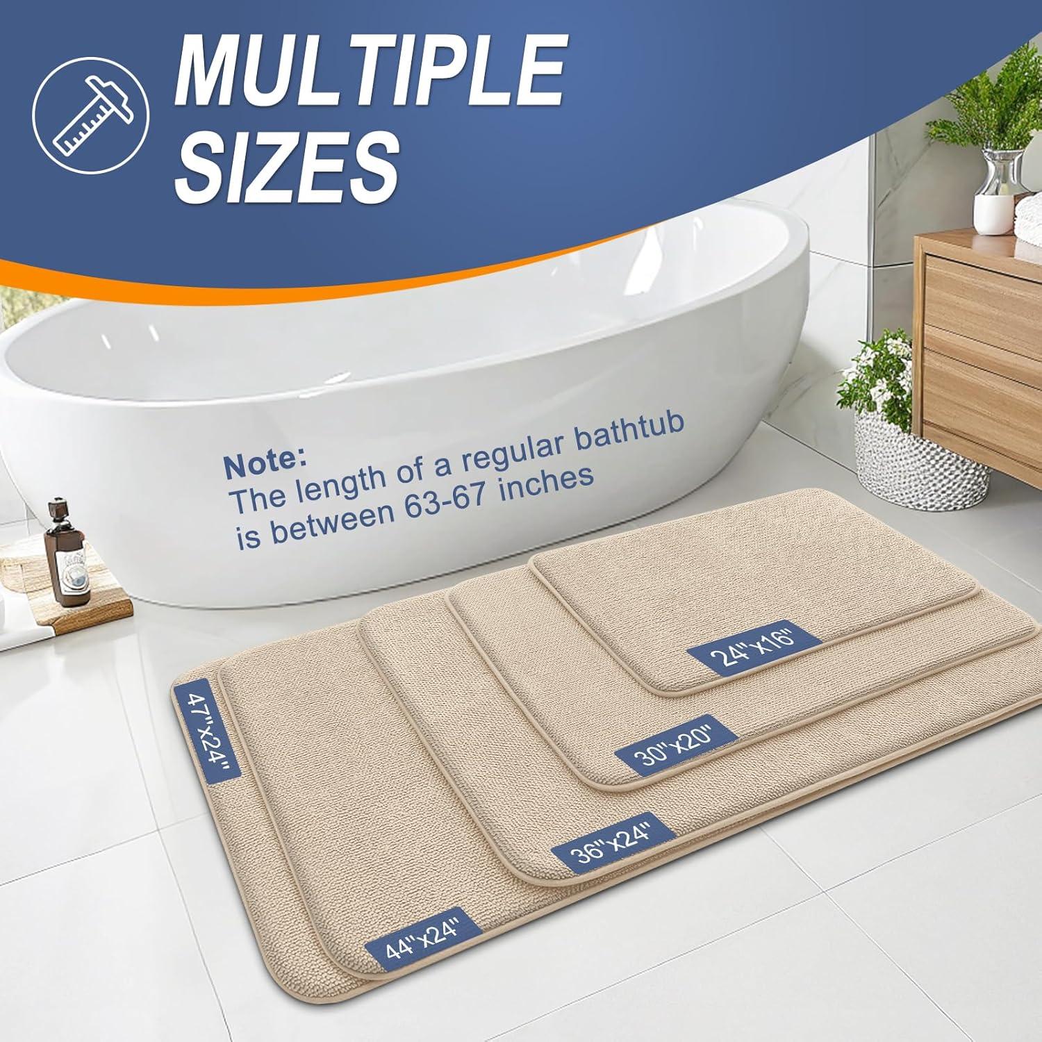 Alfombra de Baño OLANLY Espuma de Memoria Beige 61x41 cm