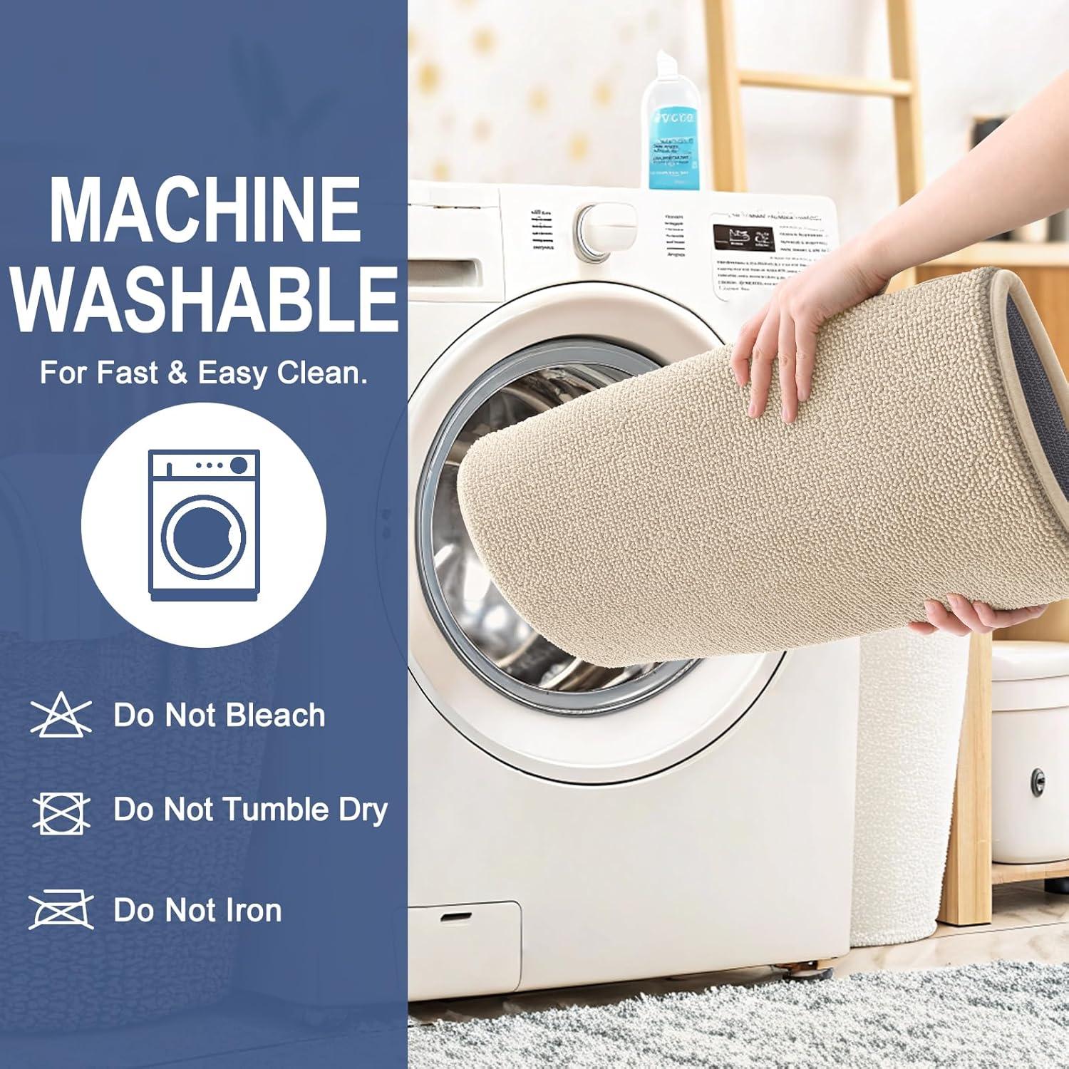 Alfombra de Baño OLANLY Espuma de Memoria Beige 61x41 cm