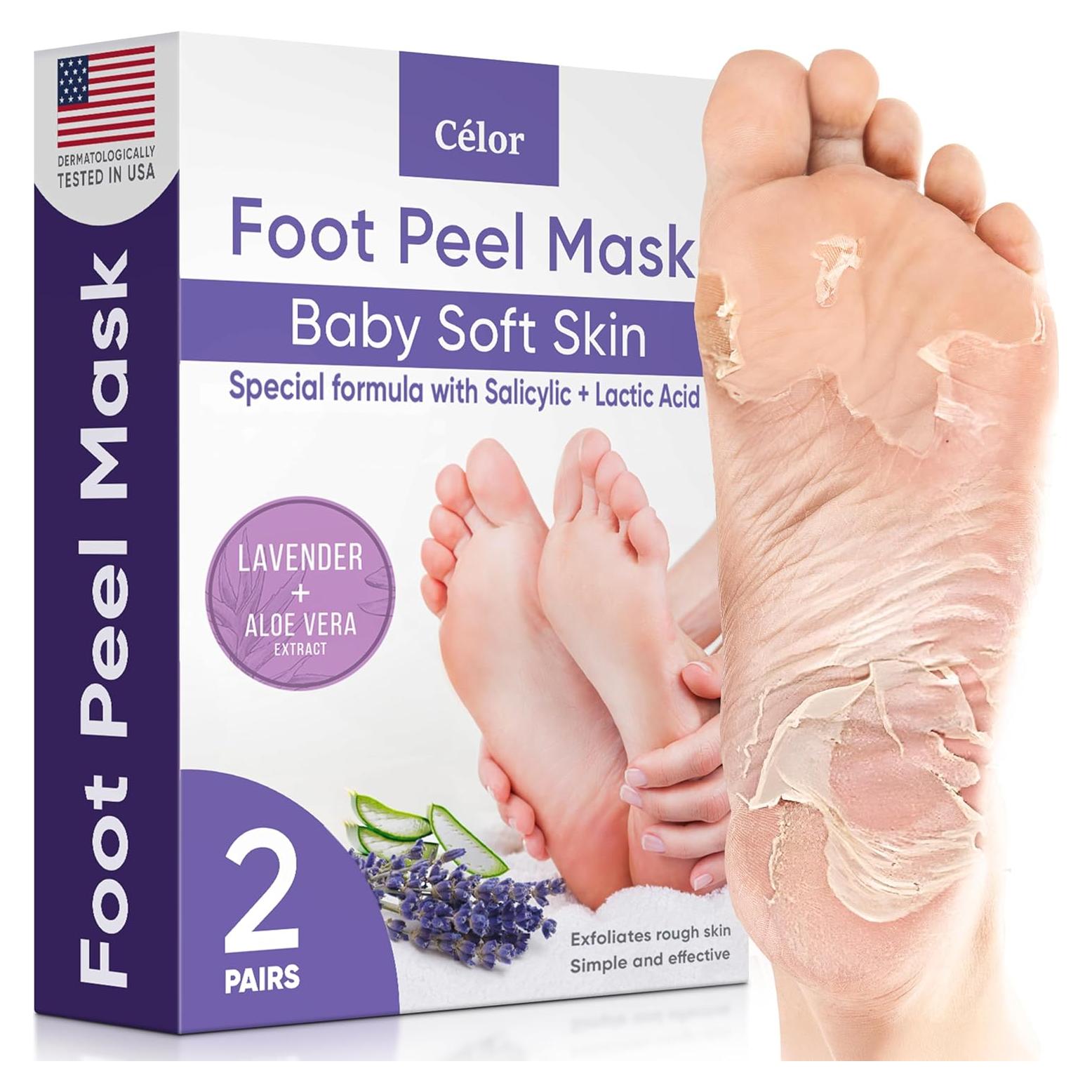 Mascarilla para Pies Célor - 2 Pares Lavanda, Exfoliante y Hidratante