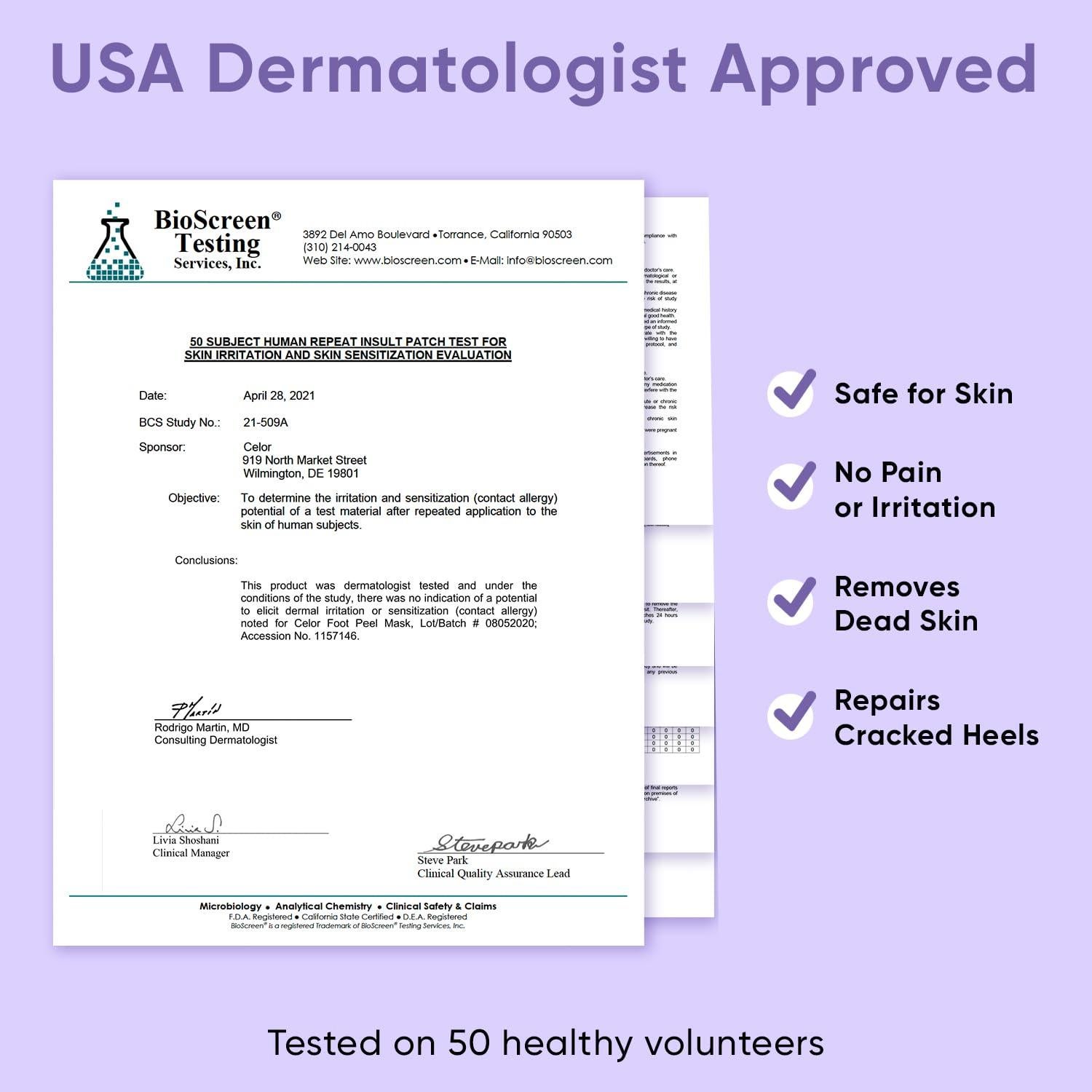 Mascarilla para Pies Célor - 2 Pares Lavanda, Exfoliante y Hidratante