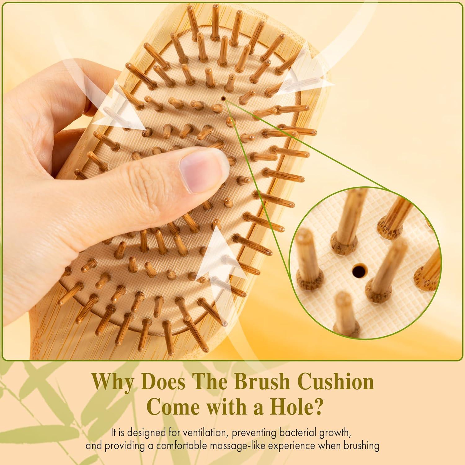 Cepillo de Pelo de Bambú BFWood con Cerditas para Masaje