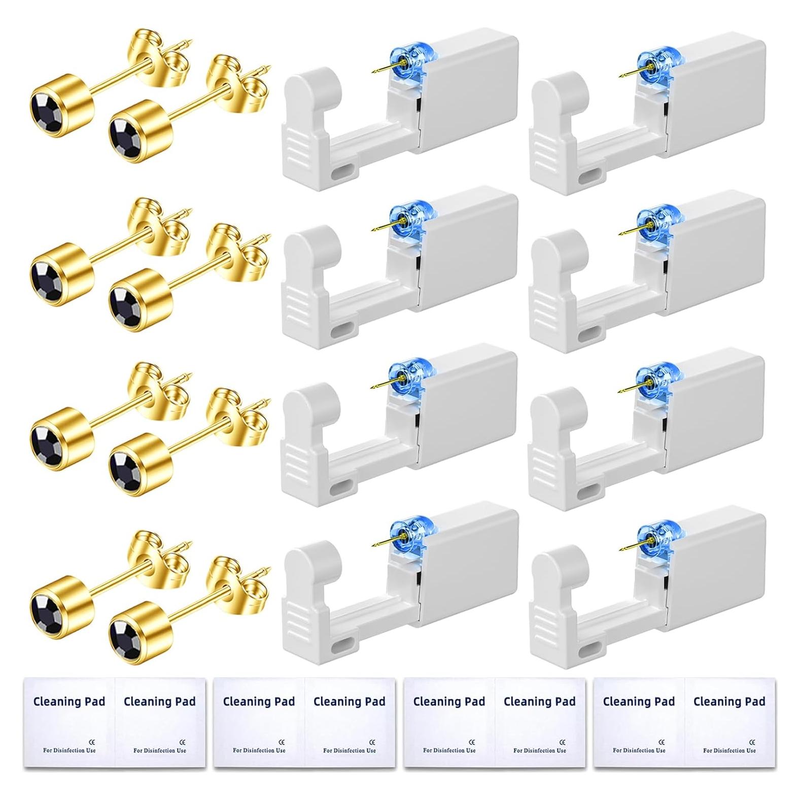 Kit de Piercing de Oreja Novopiercing 24 Piezas - 8 Aretes CZ