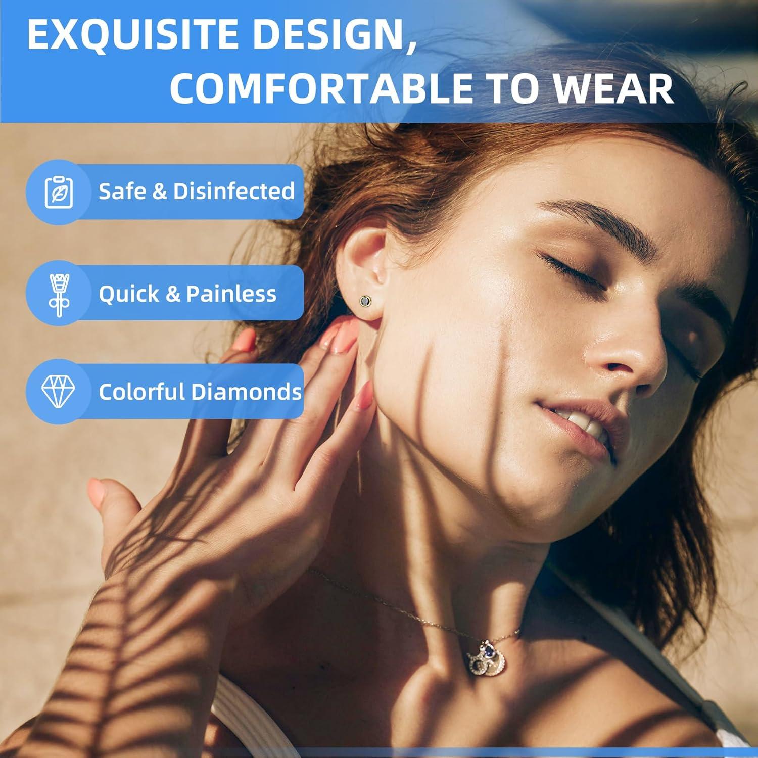 Kit de Piercing de Oreja Novopiercing 24 Piezas - 8 Aretes CZ