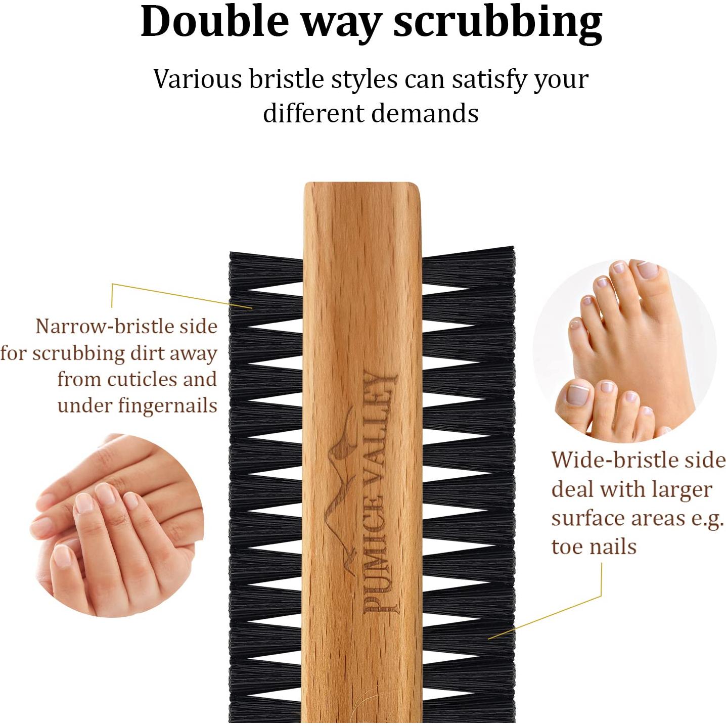 Cepillo de Uñas de Madera Pumice Valley Doble Cara 11.6cm