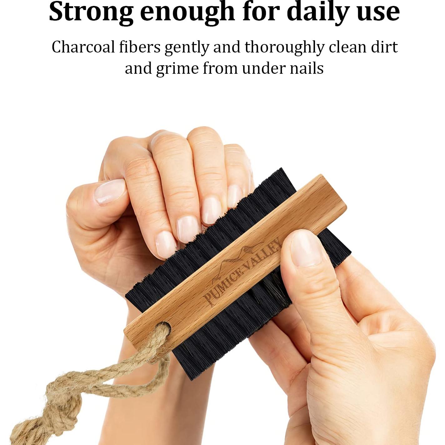 Cepillo de Uñas de Madera Pumice Valley Doble Cara 11.6cm