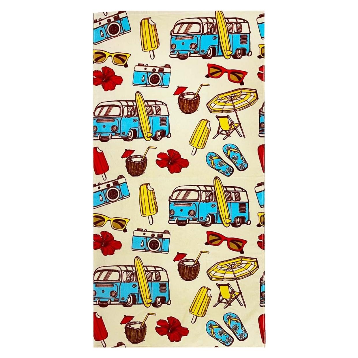 Toalla de Playa YIFONTIN 100% Algodón 64.8x129.5 cm Niños