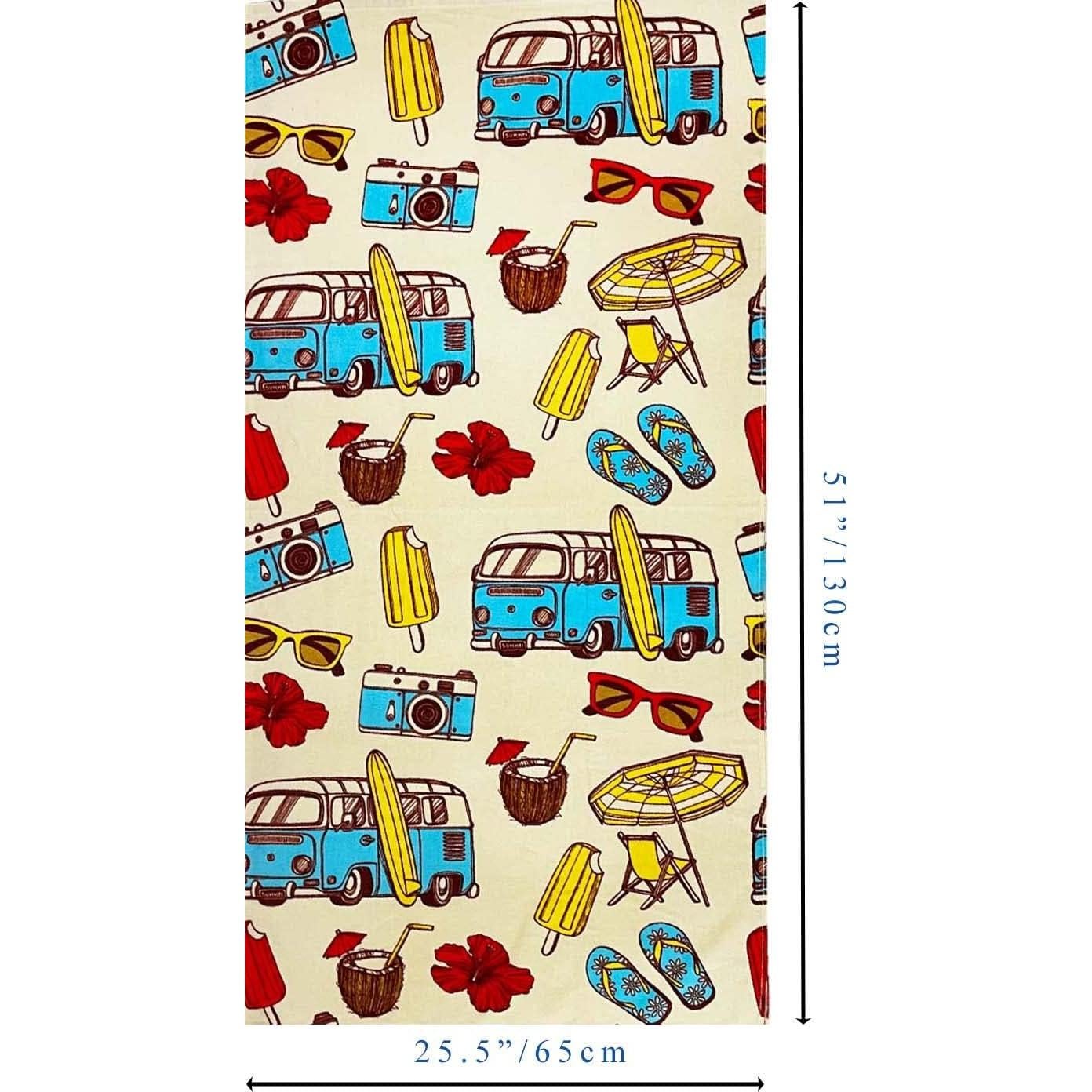 Toalla de Playa YIFONTIN 100% Algodón 64.8x129.5 cm Niños