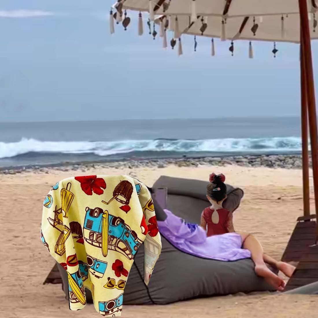 Toalla de Playa YIFONTIN 100% Algodón 64.8x129.5 cm Niños