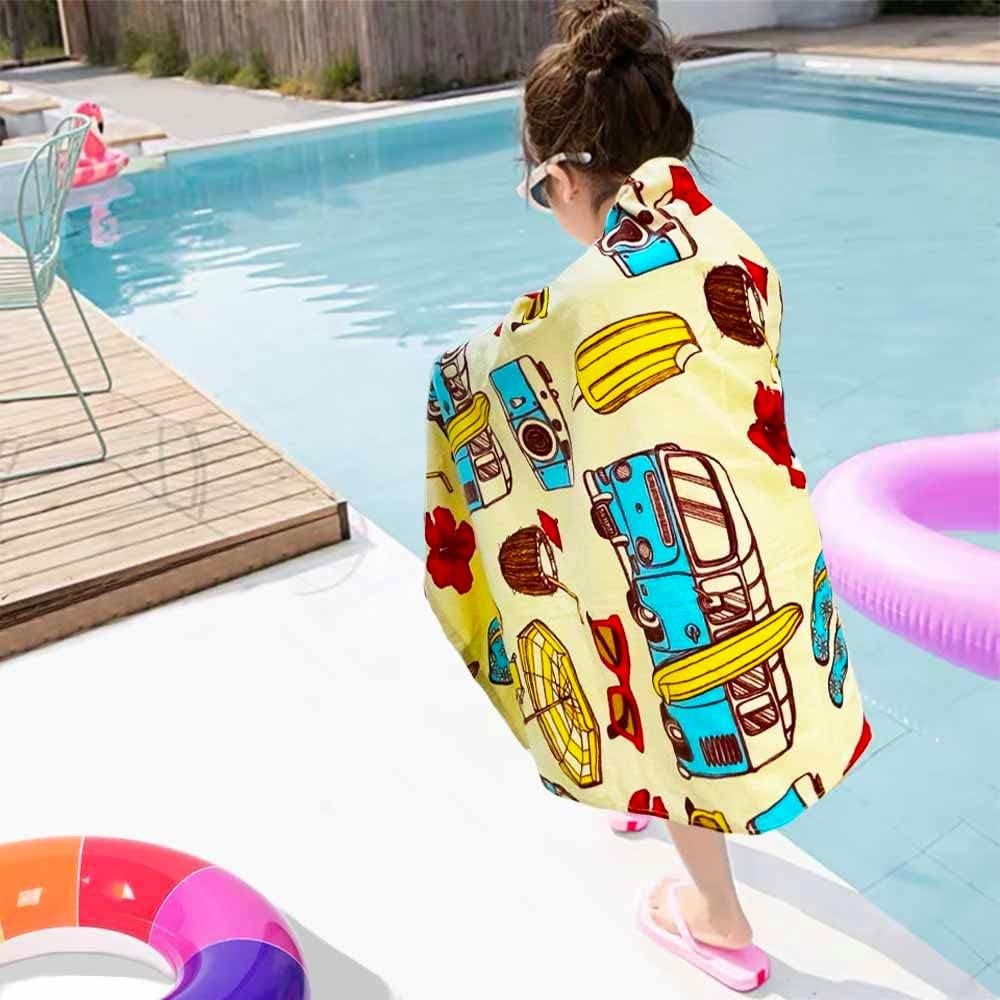 Toalla de Playa YIFONTIN 100% Algodón 64.8x129.5 cm Niños