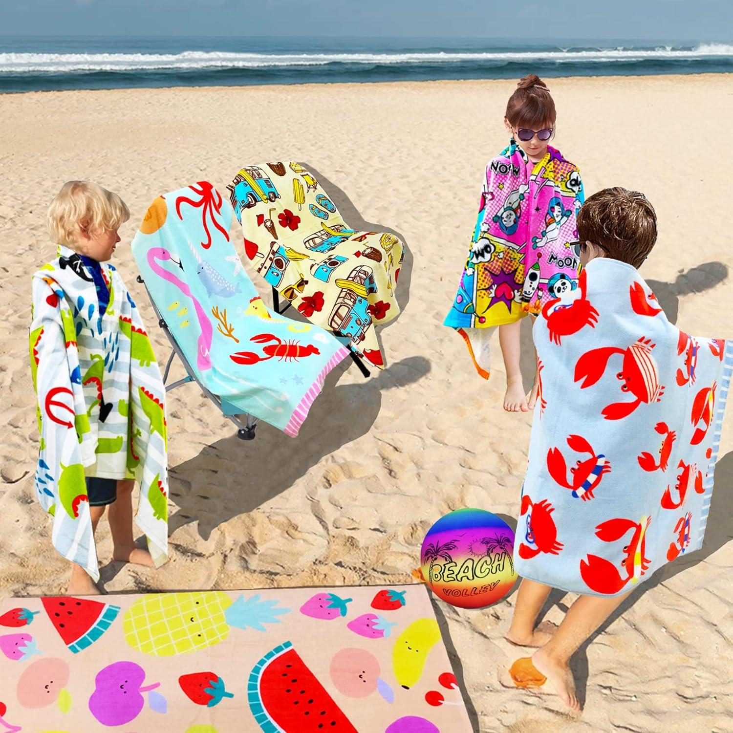 Toalla de Playa YIFONTIN 100% Algodón 64.8x129.5 cm Niños