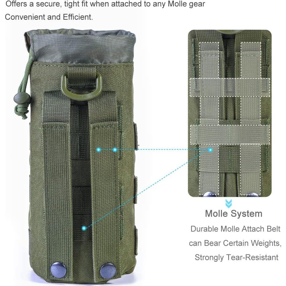 Soporte Táctico para Botella de Agua R.SASR 0.5L Verde Militar