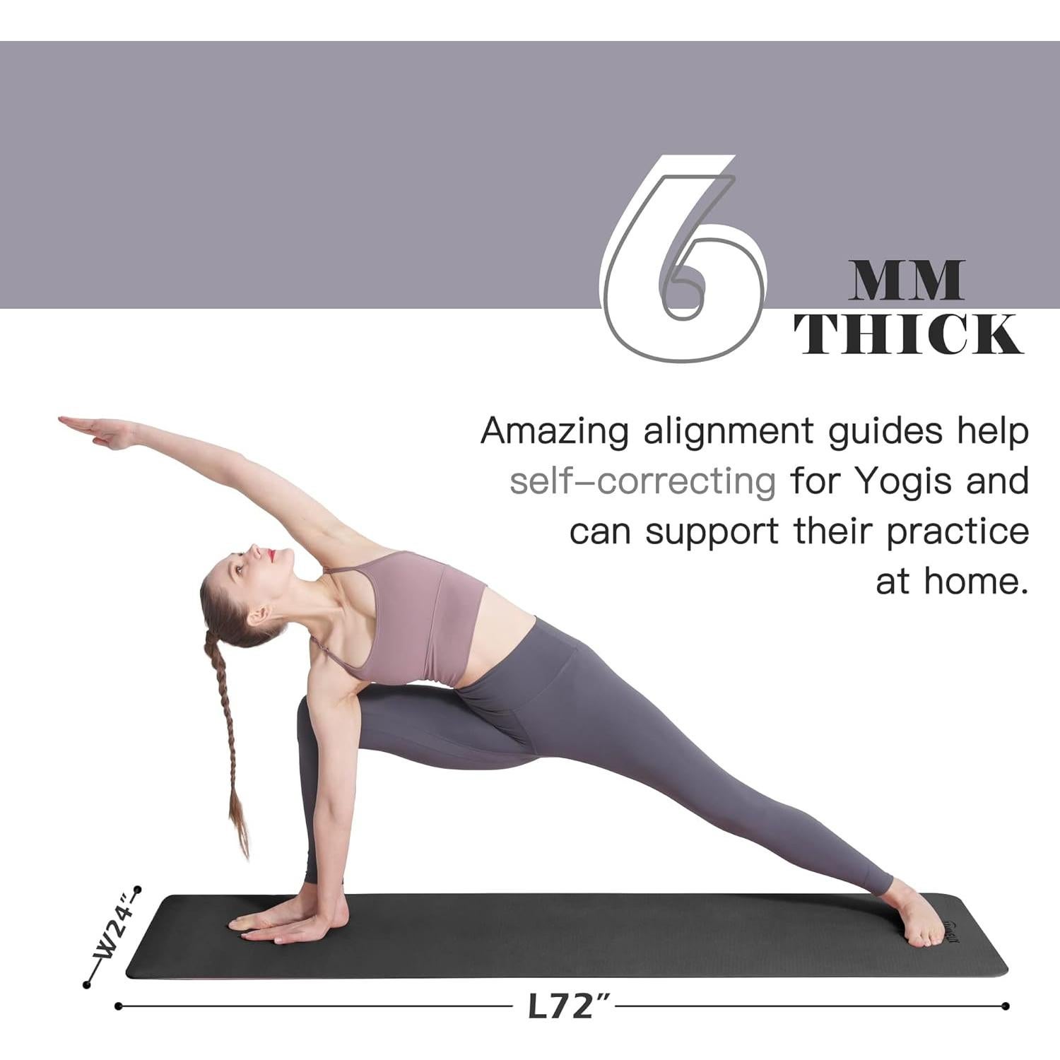 Esterilla de Yoga Antideslizante UMINEUX 182.88x60.96cm TPE