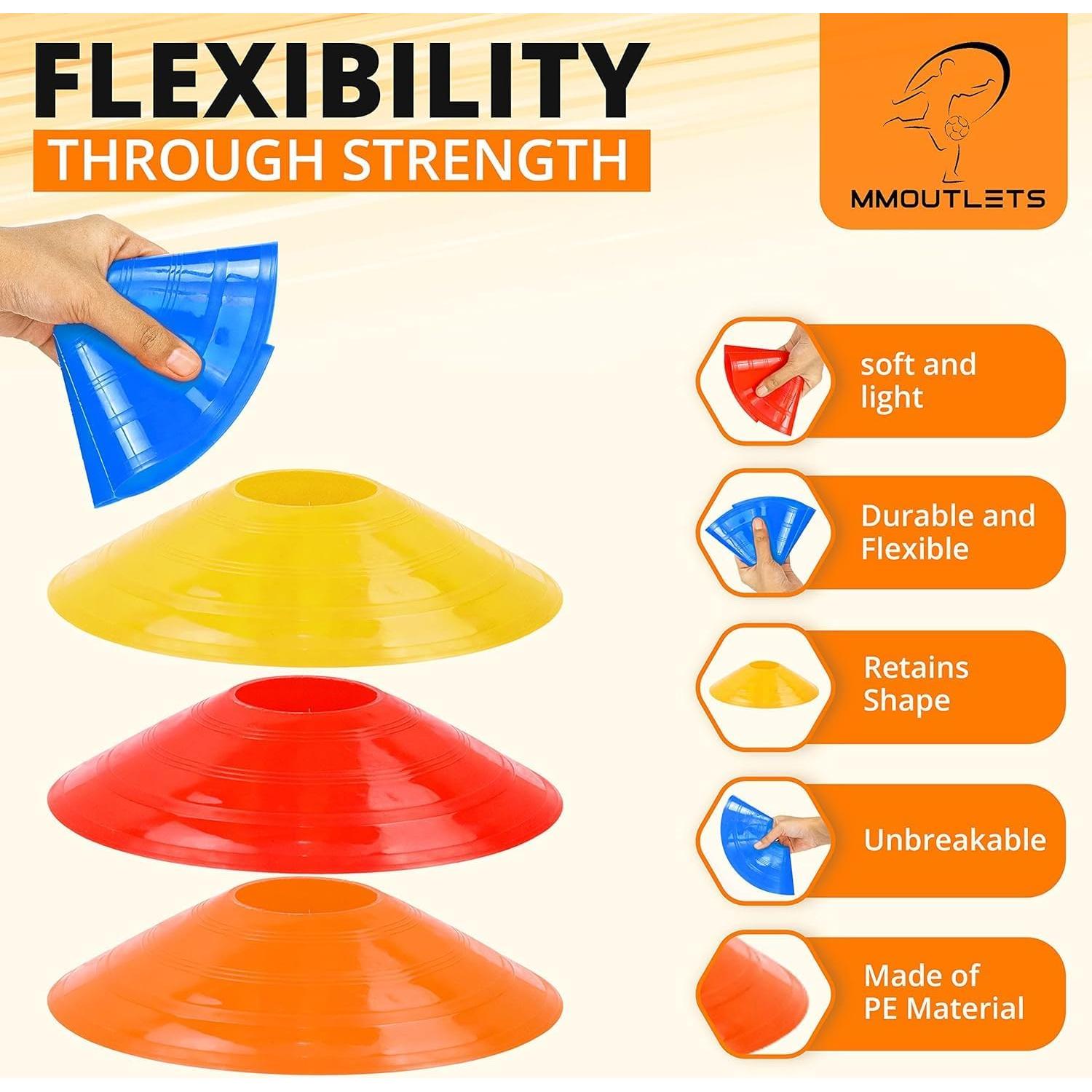 75 Conos de Entrenamiento de Fútbol MMOutlets con Bolsa y Soporte