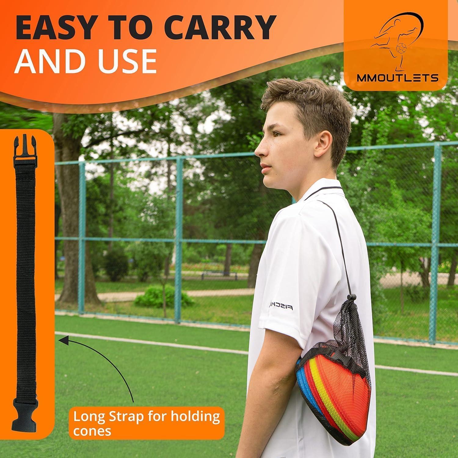 75 Conos de Entrenamiento de Fútbol MMOutlets con Bolsa y Soporte