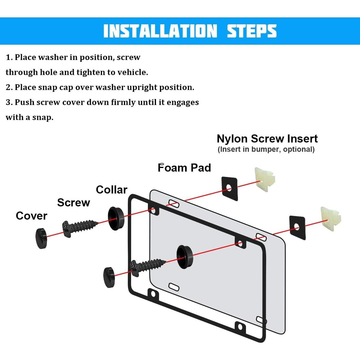 Kit de Tornillos Antirrobo YALOK para Placas de Matrícula 4PCS