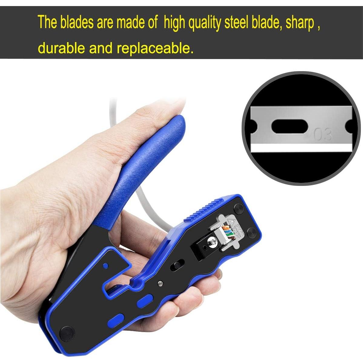 Kit de Crimpado RJ45 PETECHTOOL con Pelacables y 10 Conectores