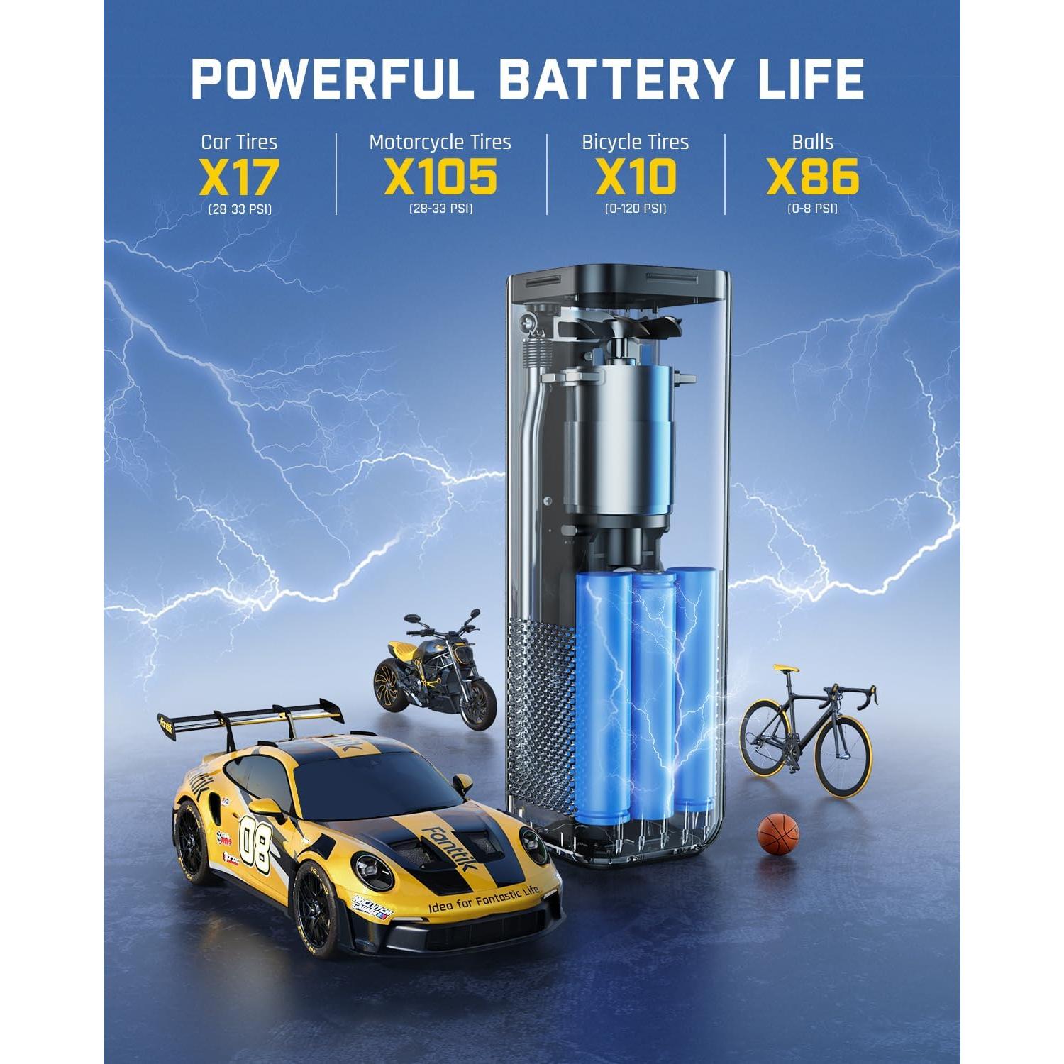 Inflador de Neumáticos Fanttik X8 APEX 150 PSI Inalámbrico