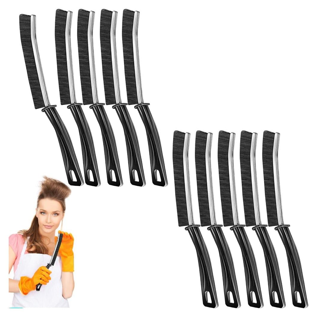 10 Piezas Cepillo de Limpieza de Ranuras BSFRNF Cerdas Duras