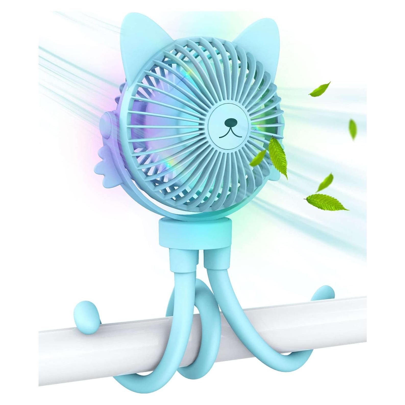 Ventilador Portátil Recargable FANimal para Cochecito Azul