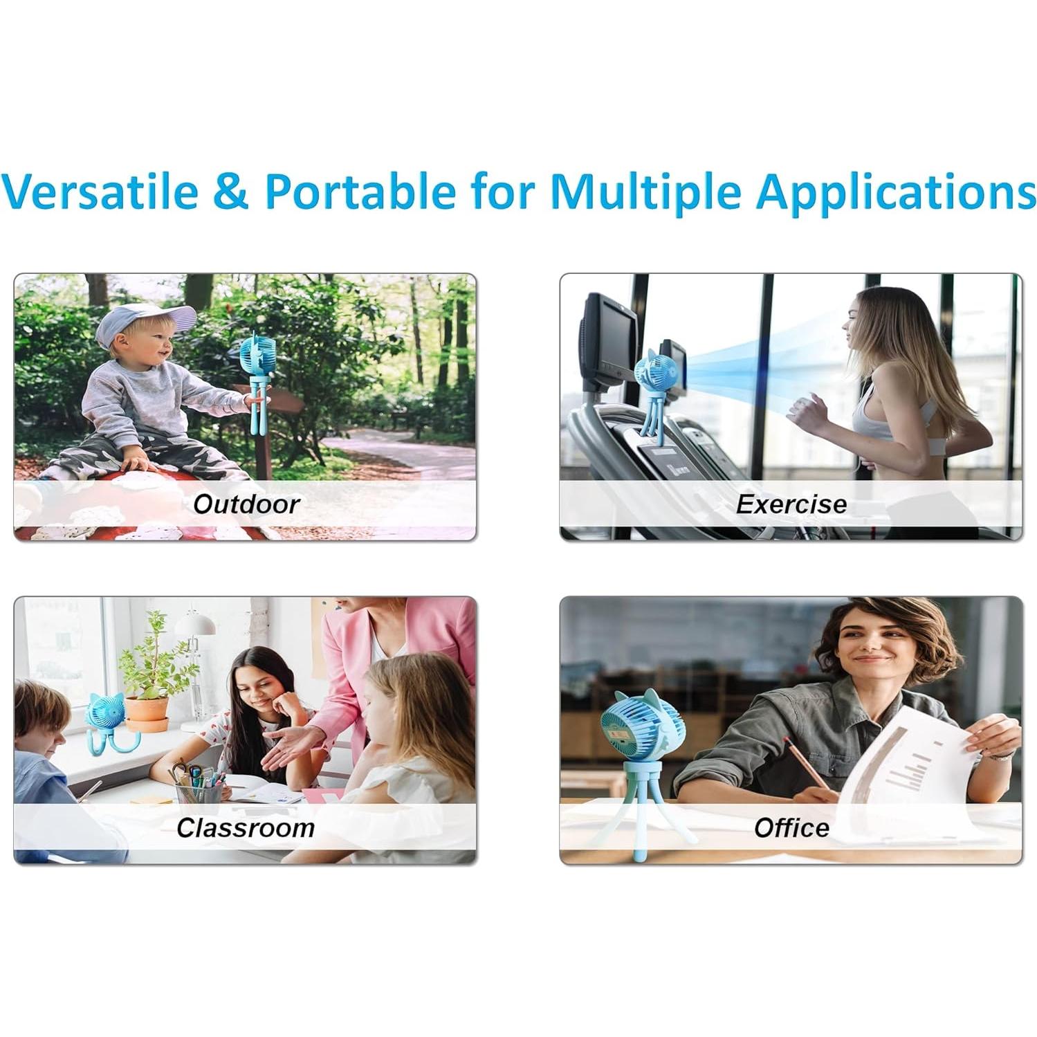 Ventilador Portátil Recargable FANimal para Cochecito Azul