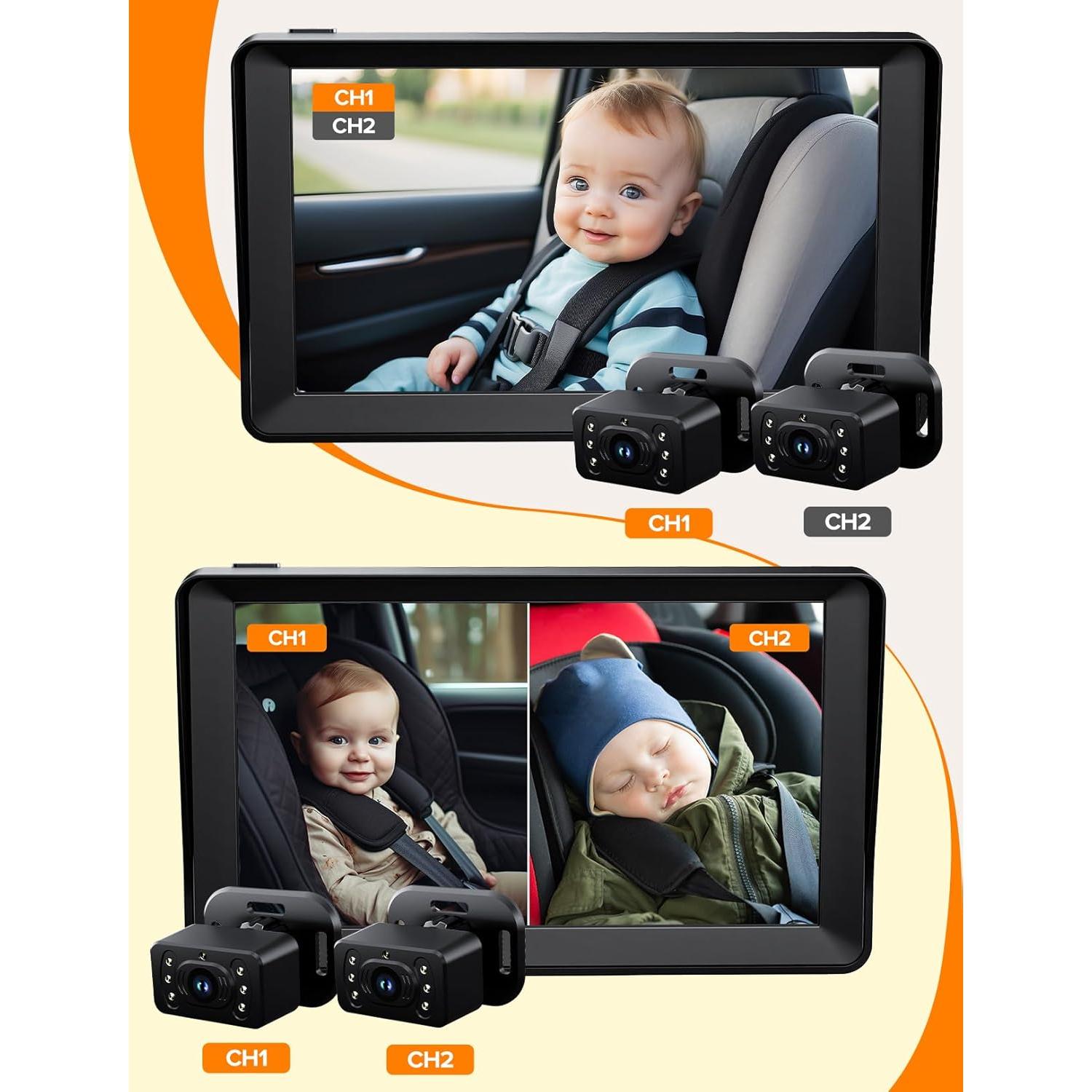 Cámara para Bebés Kidsneed KN70V2 con Pantalla HD 7" Doble