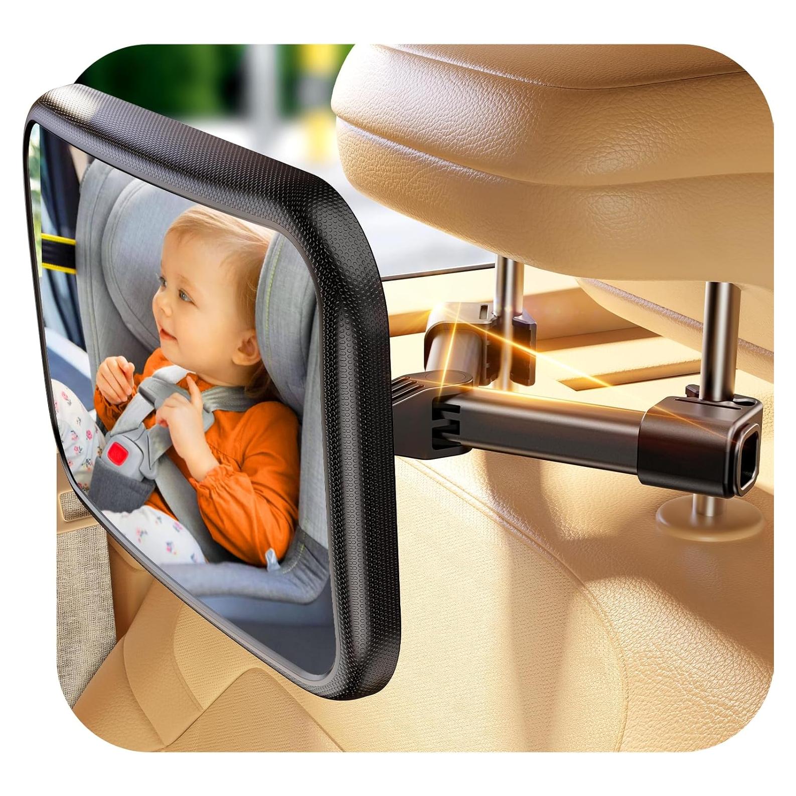 Espejo de Coche para Bebé TAZENI con Clip de Gancho 15°