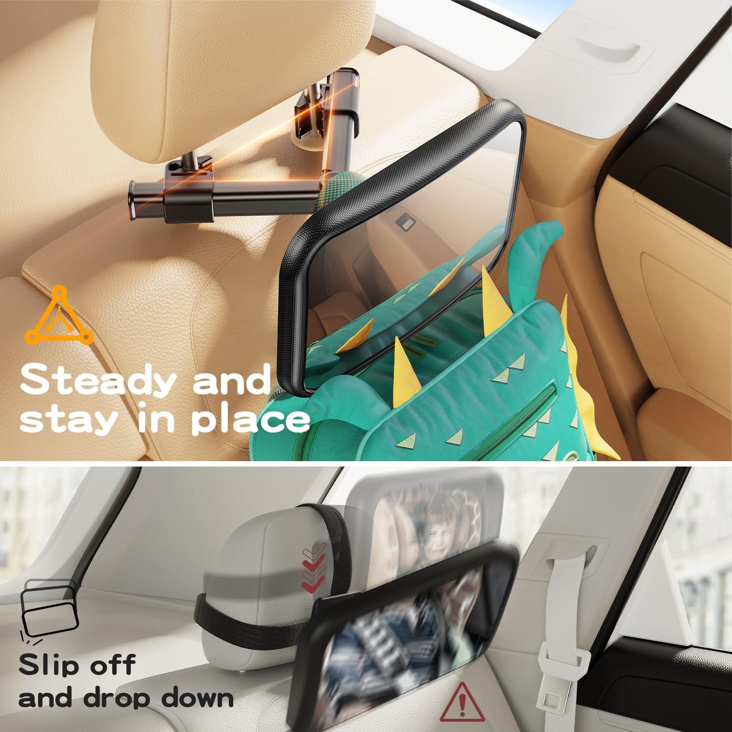 Espejo de Coche para Bebé TAZENI con Clip de Gancho 15°