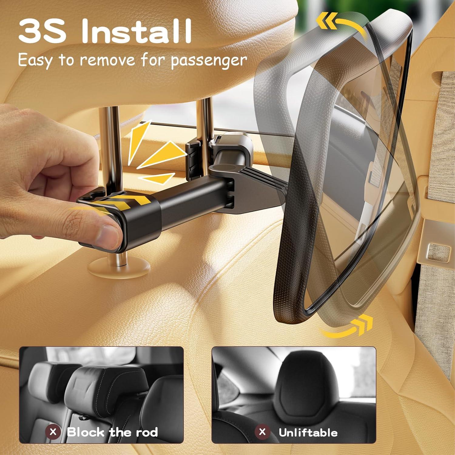 Espejo de Coche para Bebé TAZENI con Clip de Gancho 15°