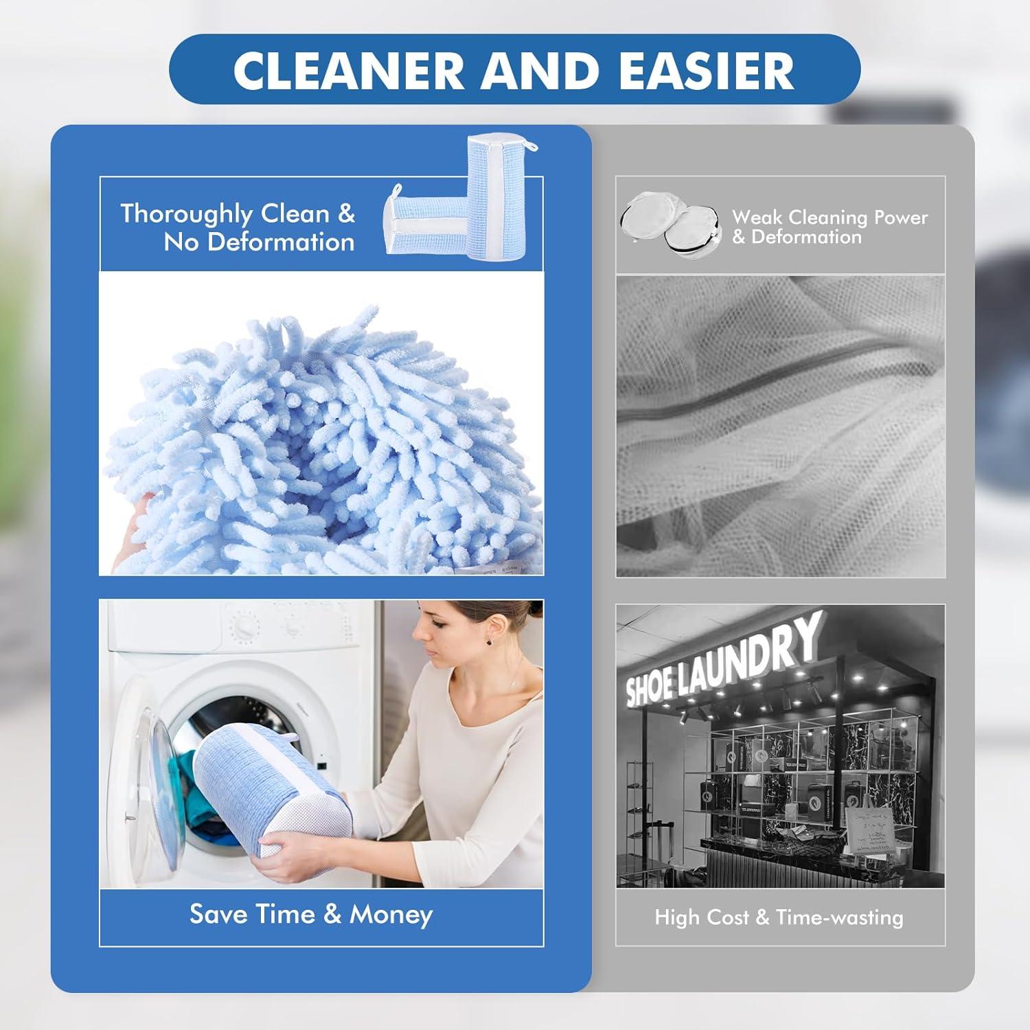 Bolsas de Lavandería para Zapatos Teletrogy Azul - 2 Pares de Árboles Ajustables