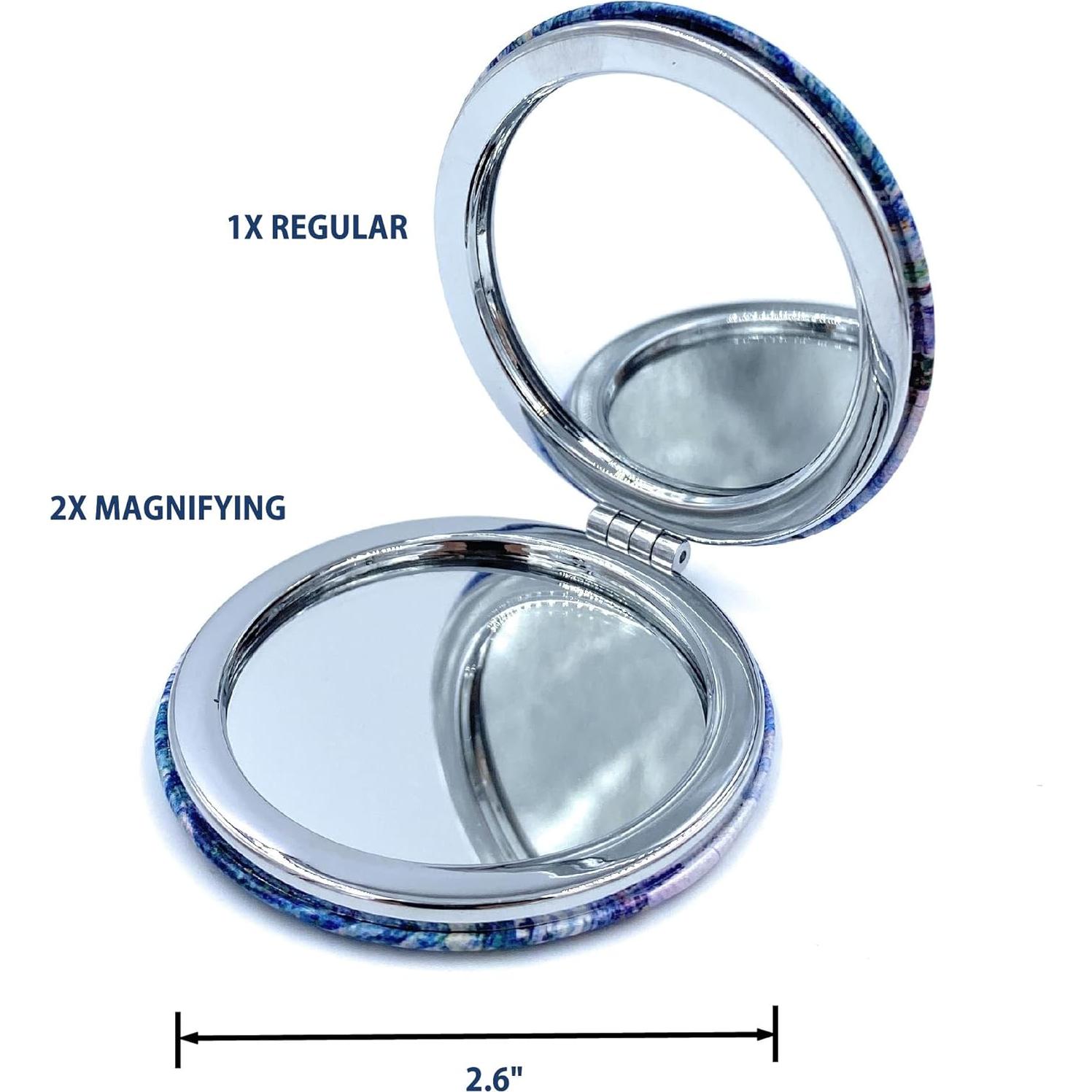 Espejo Compacto Plegable Aeisage 6.6 cm Doble Cara Floral