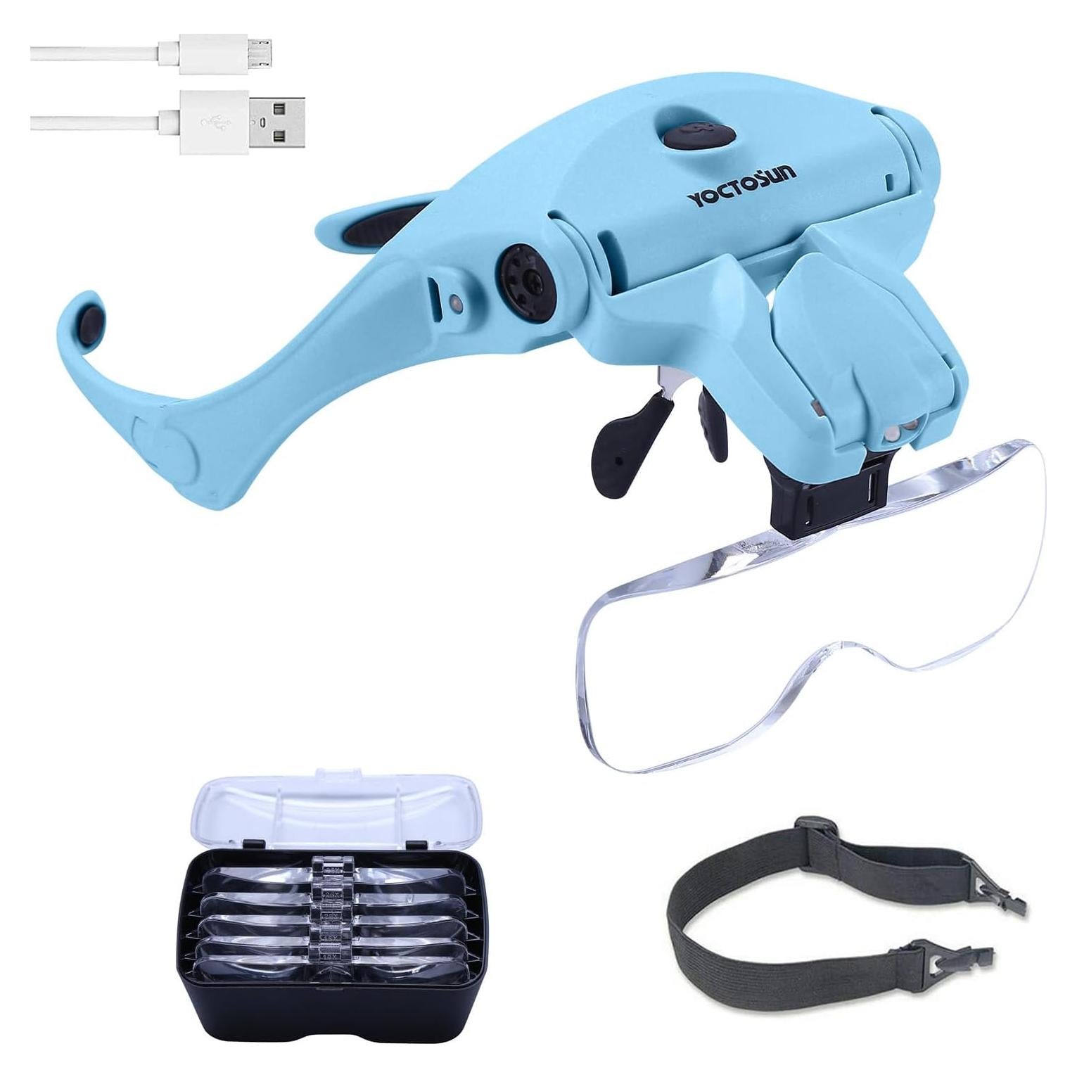 Lupa de Cabeza LED YOCTOSUN con 5 Lentes Intercambiables