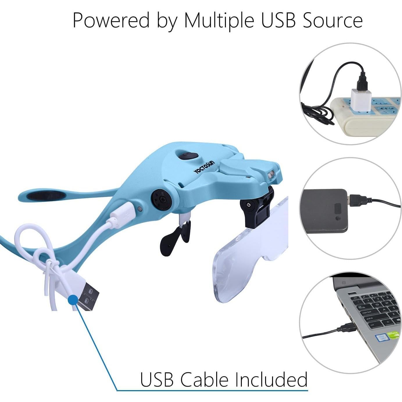 Lupa de Cabeza LED YOCTOSUN con 5 Lentes Intercambiables