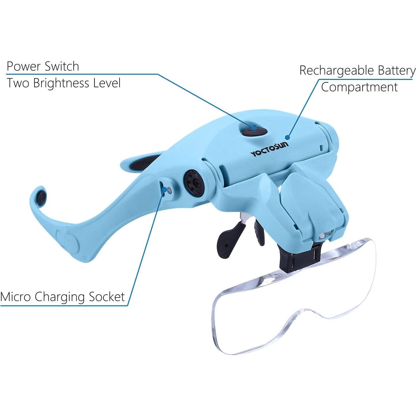 Lupa de Cabeza LED YOCTOSUN con 5 Lentes Intercambiables