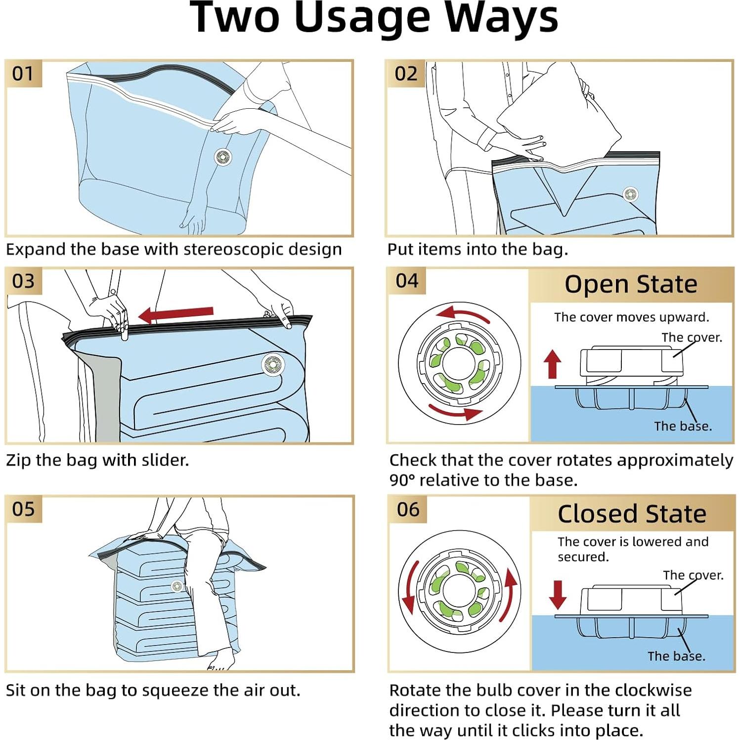 Bolsas de Almacenamiento al Vacío TAILI 6 Pzas Cubo Extra Grande