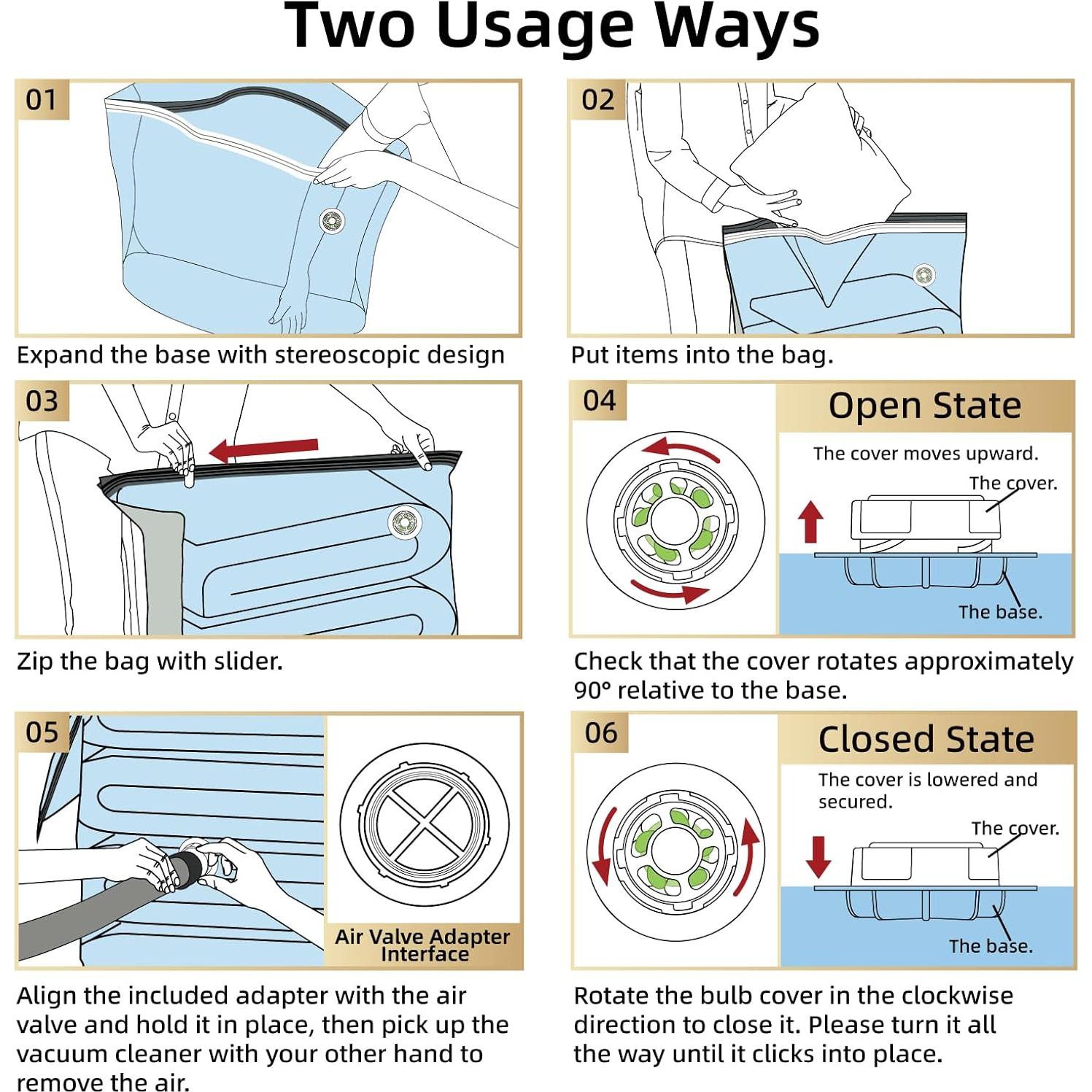 Bolsas de Almacenamiento al Vacío TAILI 6 Pzas Cubo Extra Grande