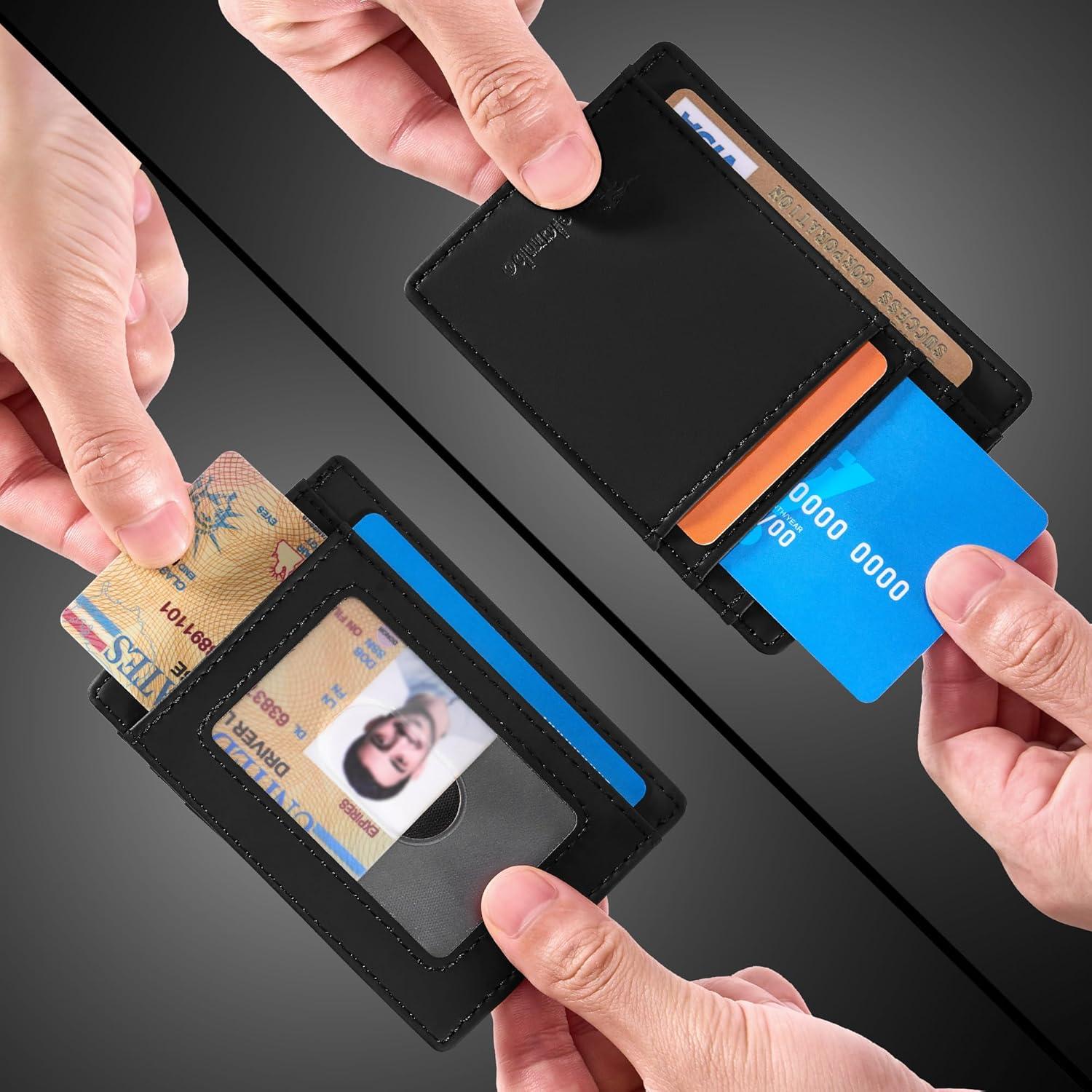 Billetera Slim Travelambo de Cuero con Bloqueo RFID - Negro