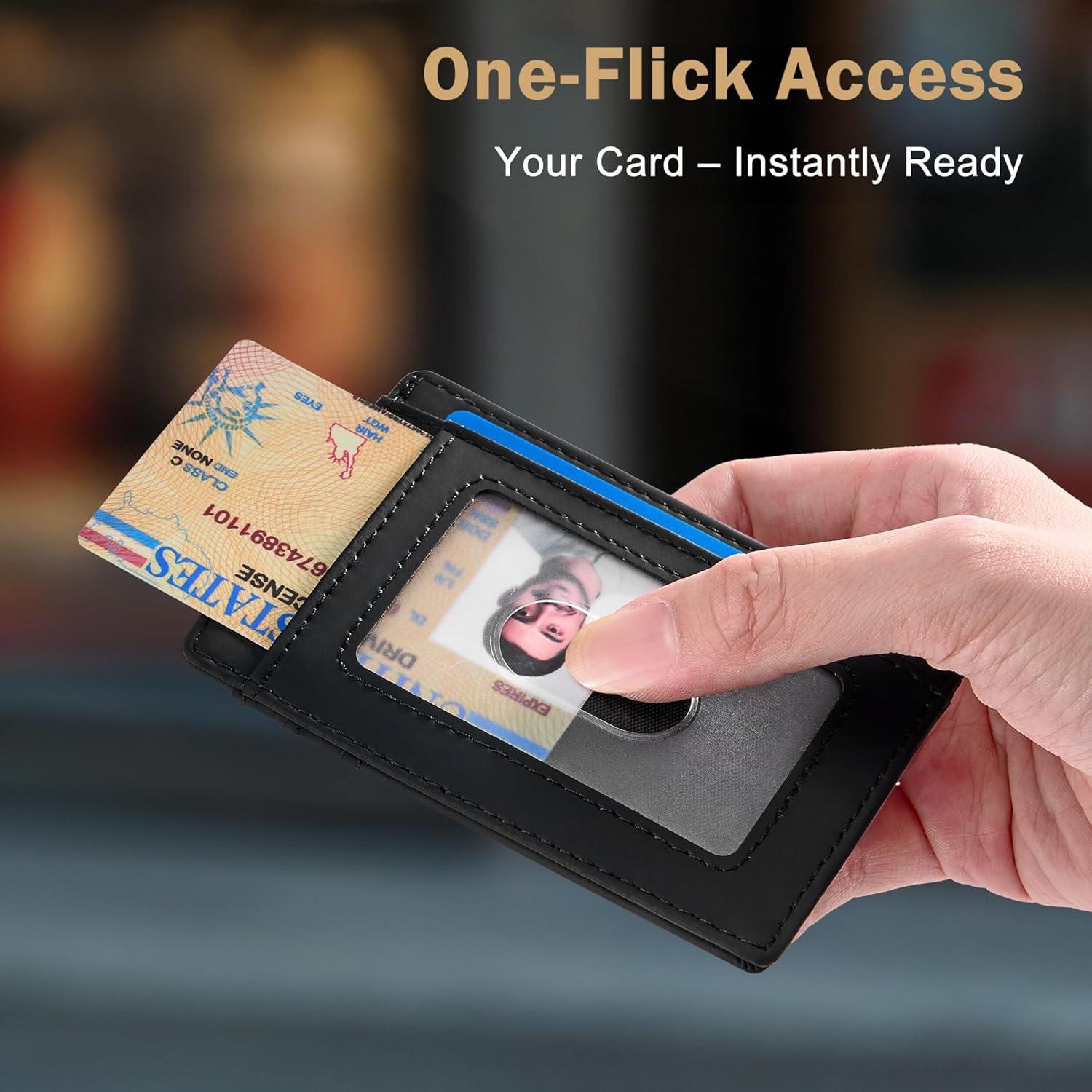 Billetera Slim Travelambo de Cuero con Bloqueo RFID - Negro