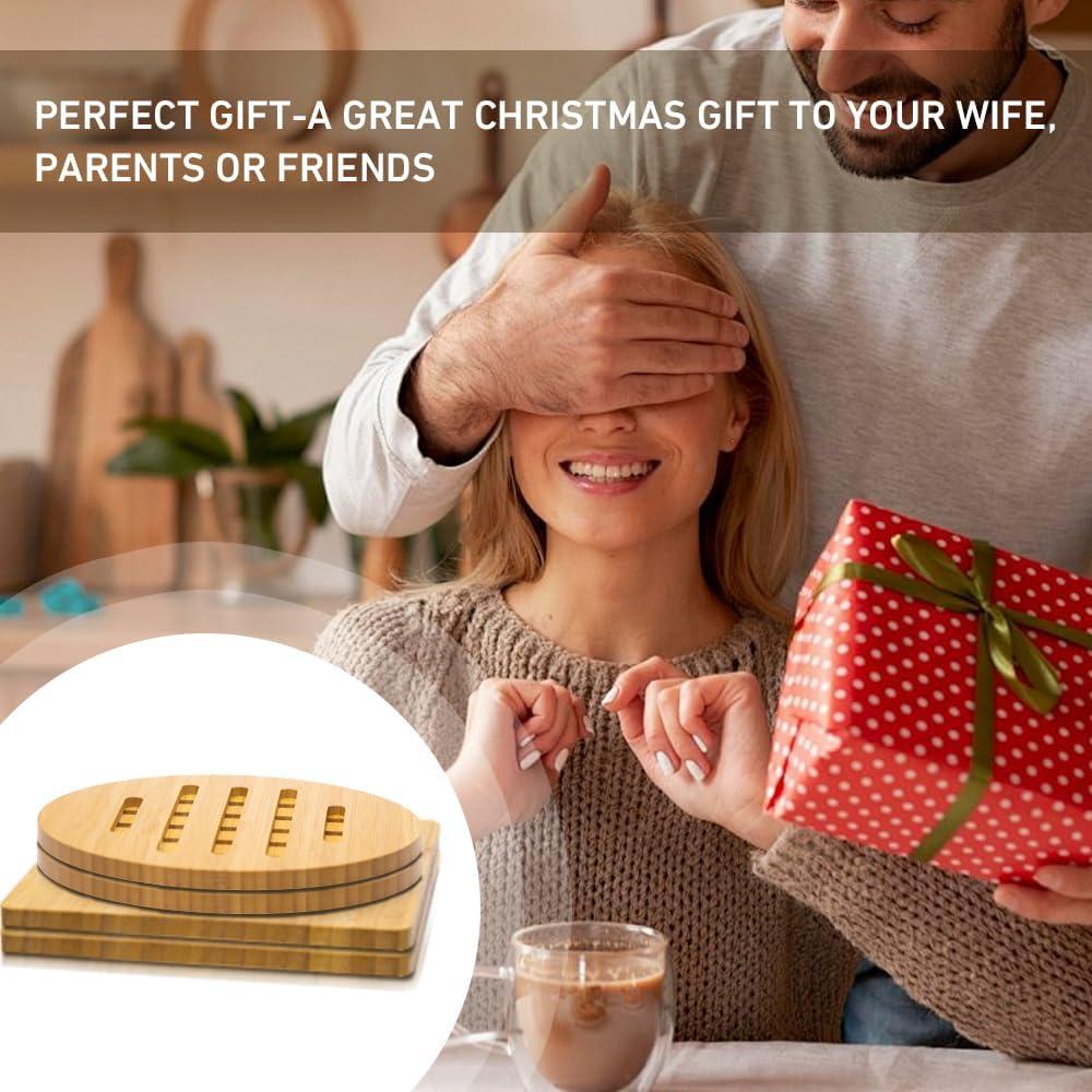 Paquete de 12 Posavasos de Bambú Garkup 20 cm Resistentes al Calor