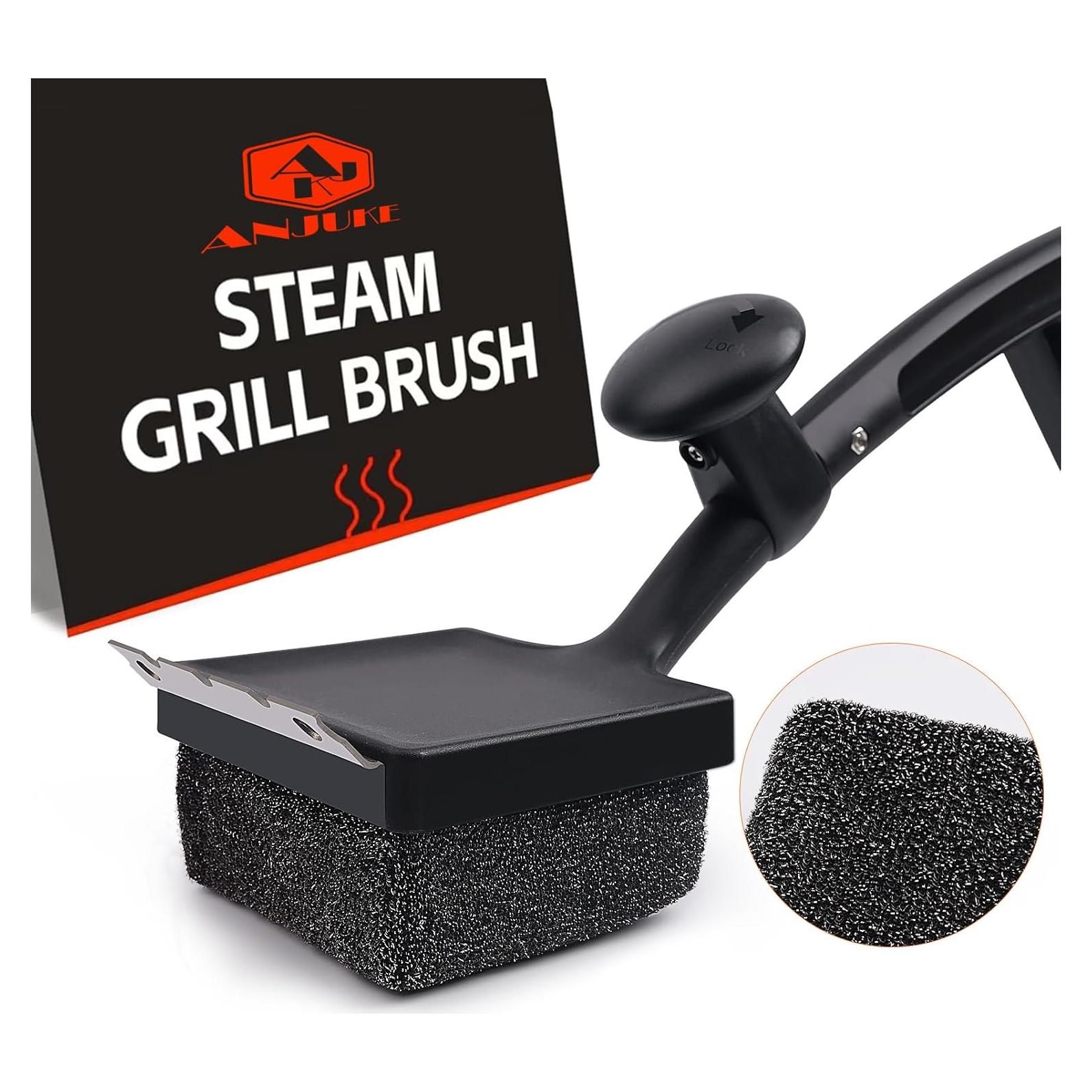Cepillo para Parrilla ANJUKE 4 en 1 con Raspador y Mango Largo