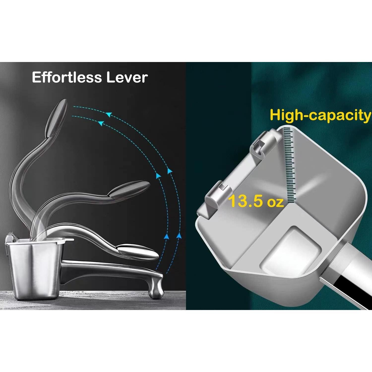 Exprimidor de Limón Manual AUAM de Acero Inoxidable 0.24L