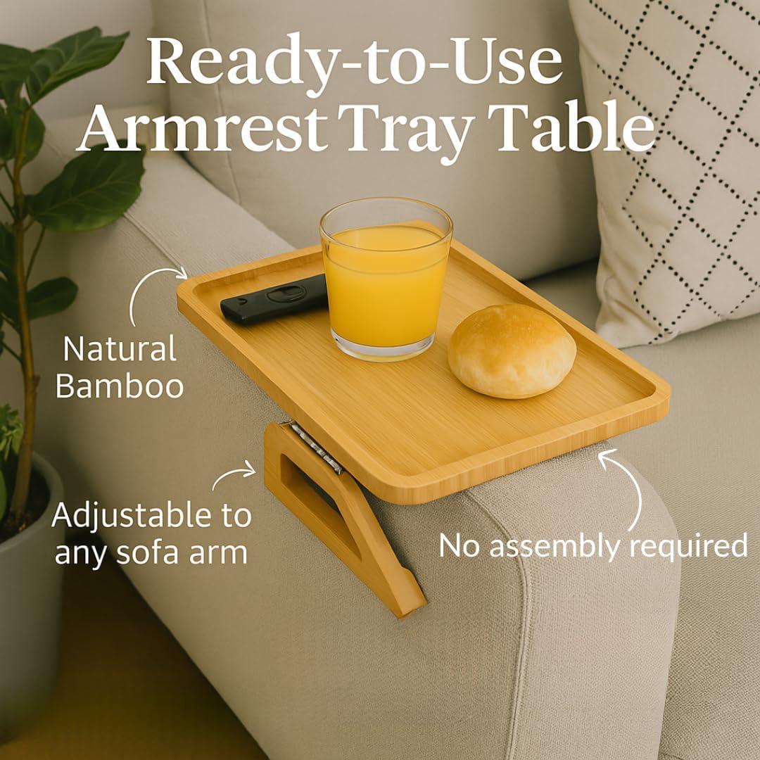 Mesa de Reposabrazos KANDOHAUS de Bambú Natural 33x24 cm