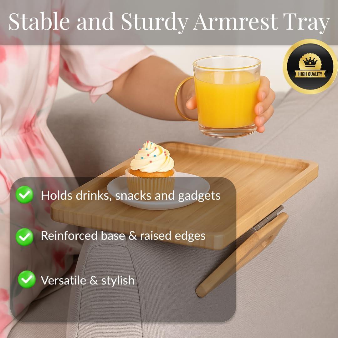 Mesa de Reposabrazos KANDOHAUS de Bambú Natural 33x24 cm