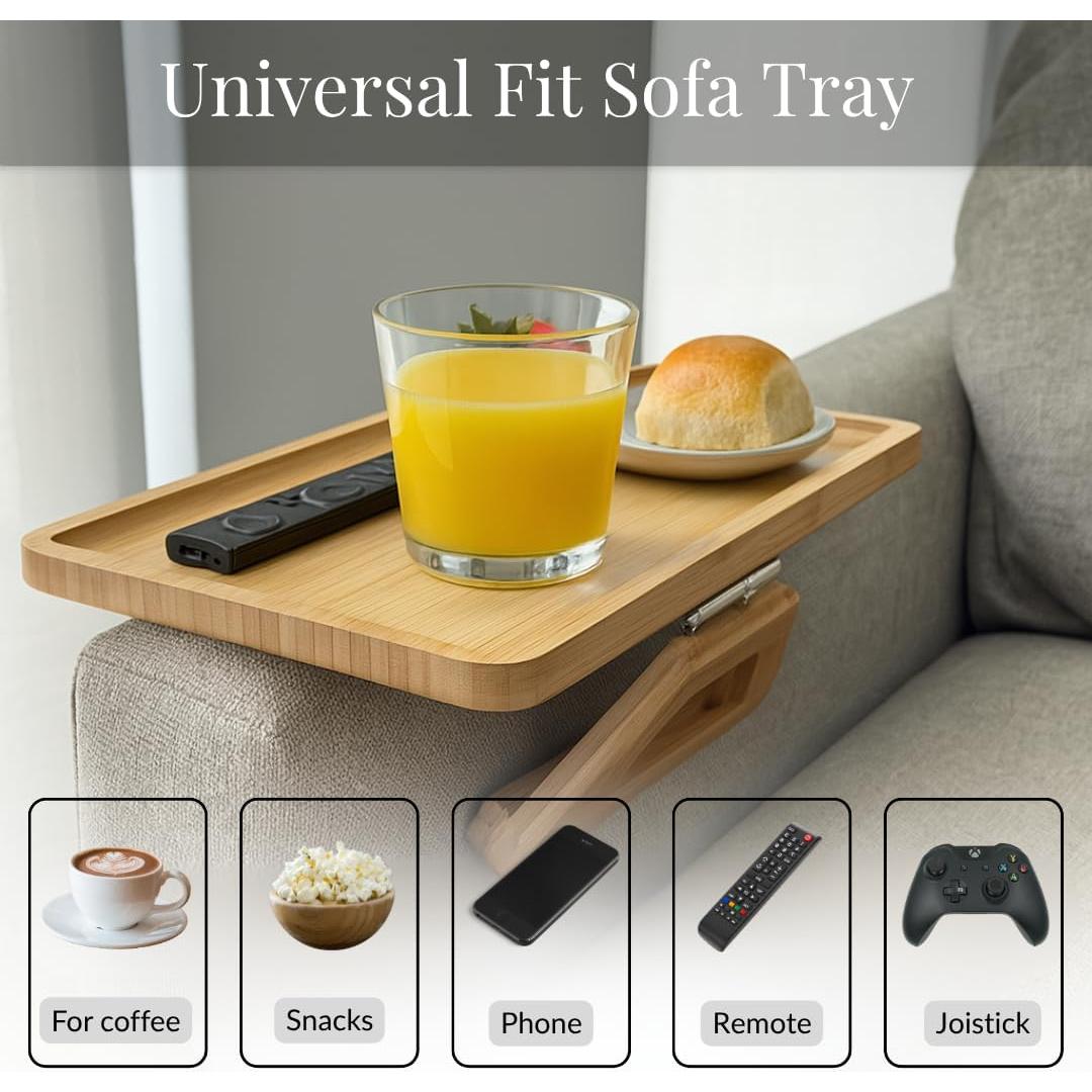 Mesa de Reposabrazos KANDOHAUS de Bambú Natural 33x24 cm