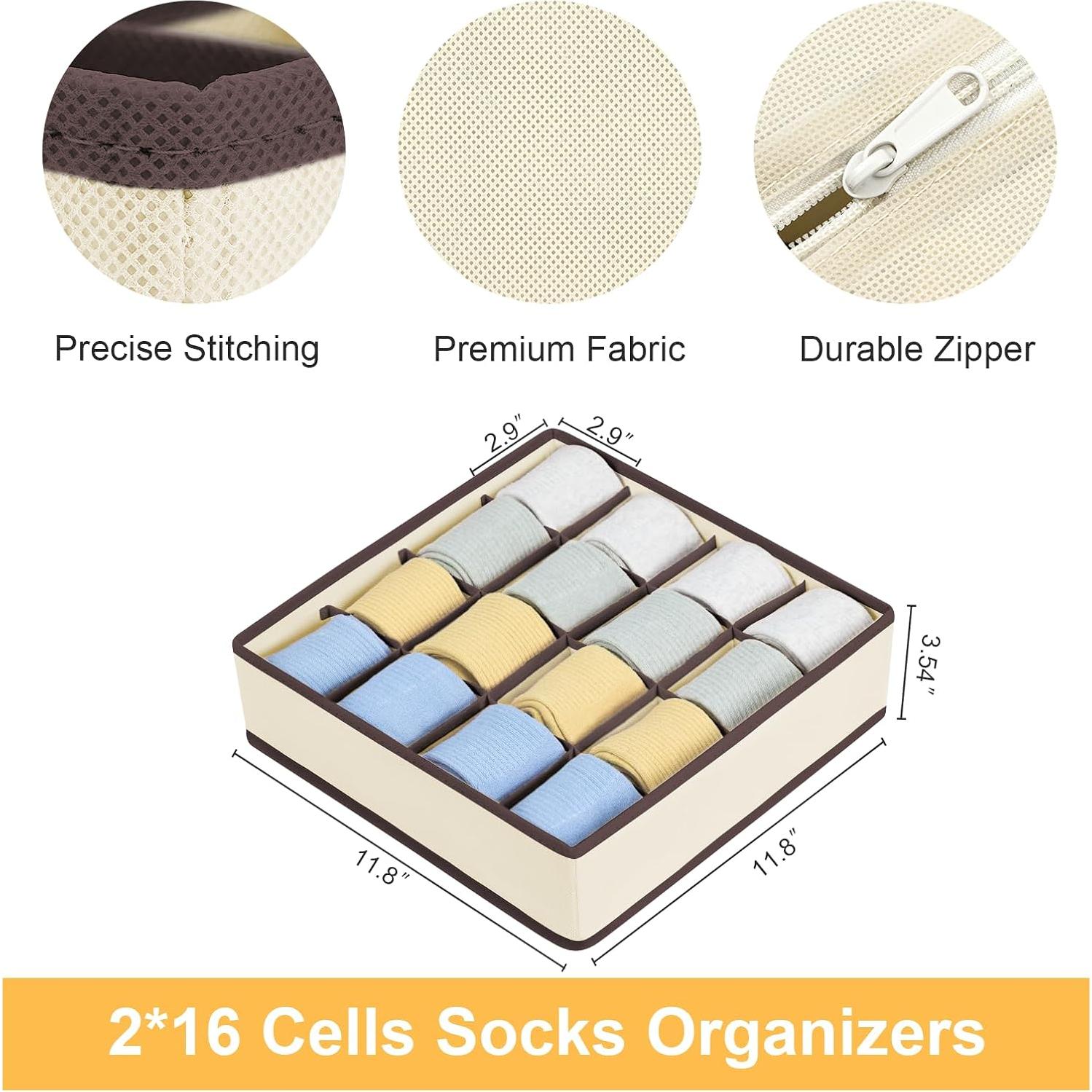 Organizador de Cajones Joyoldelf 16 celdas Beige Plegable