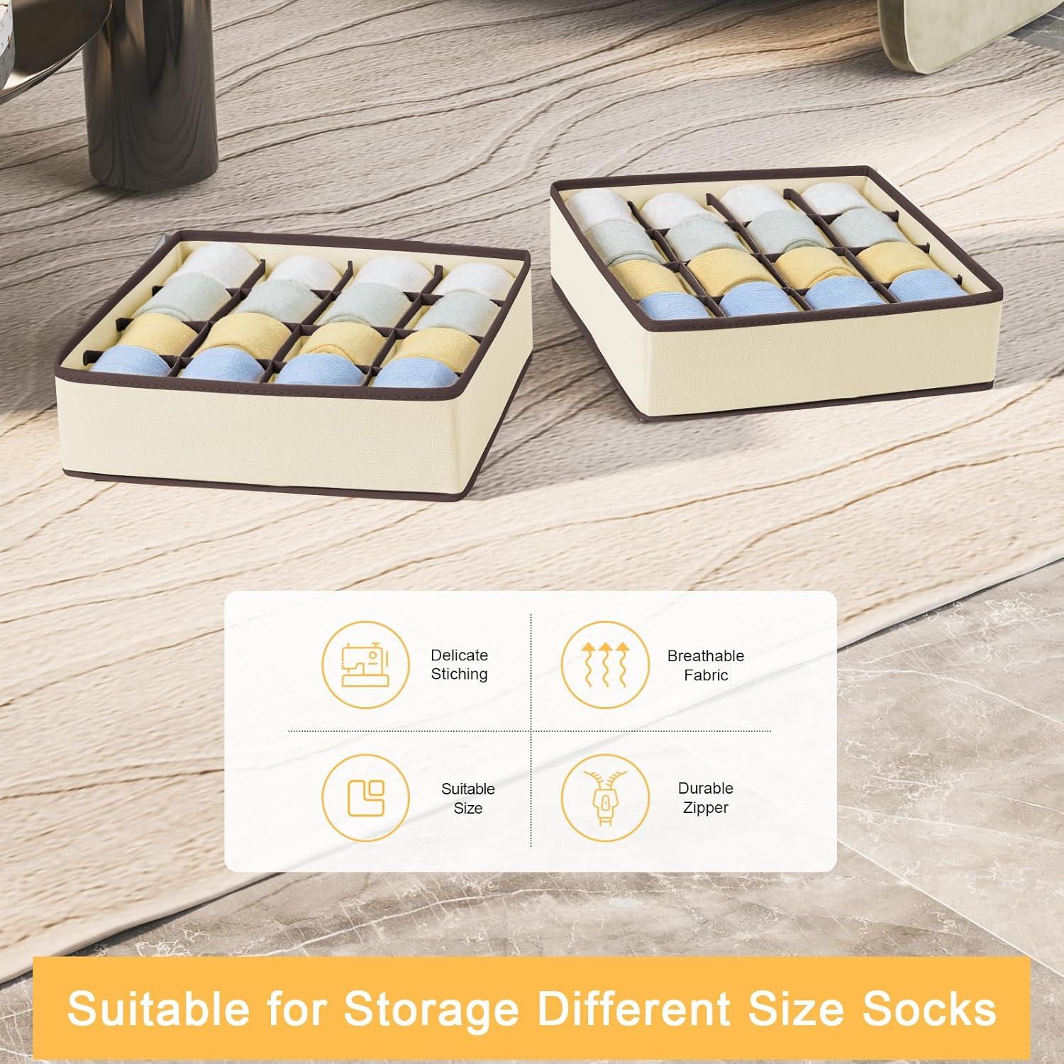 Organizador de Cajones Joyoldelf 16 celdas Beige Plegable