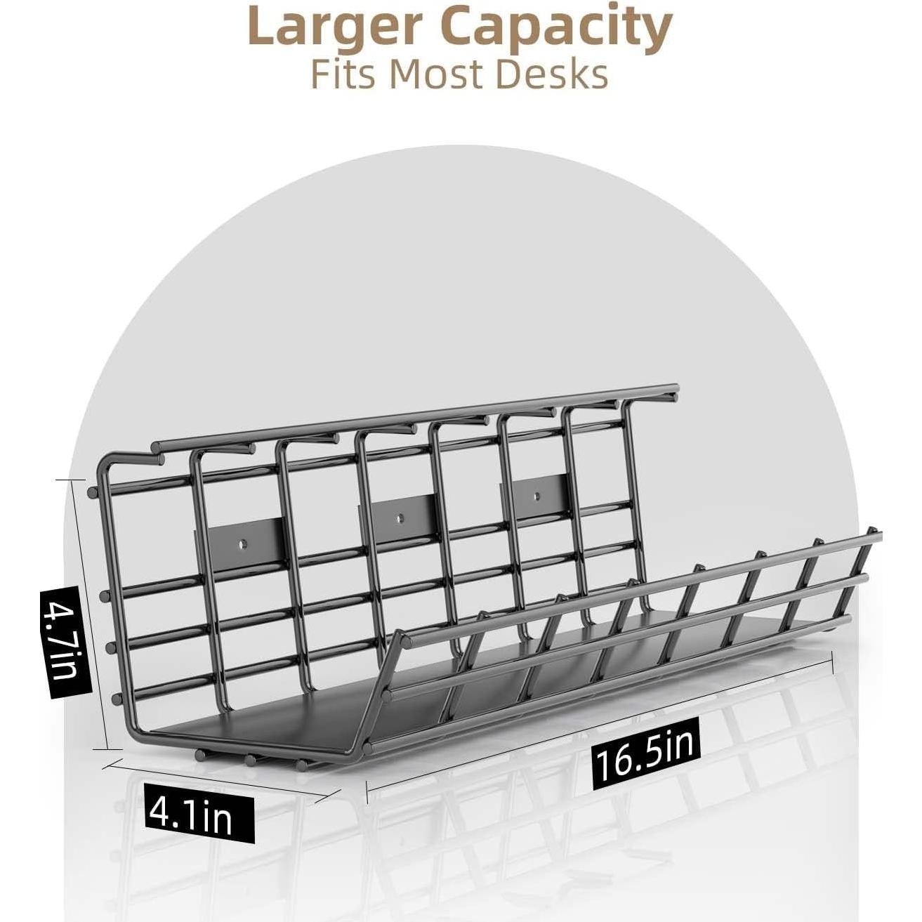 Paquete de 2 Bandejas de Gestión de Cables Delamu - Metal Negro
