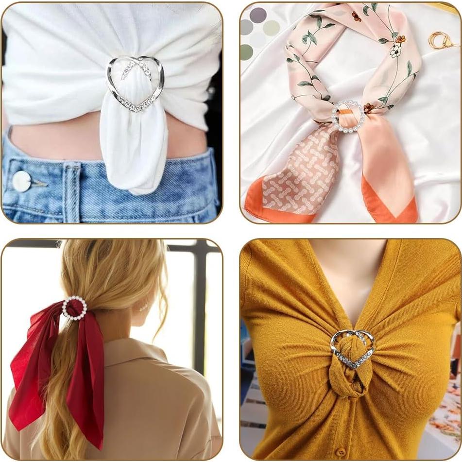 4 Clips de Anillo para Bufanda TWSURE - Metal Dorado